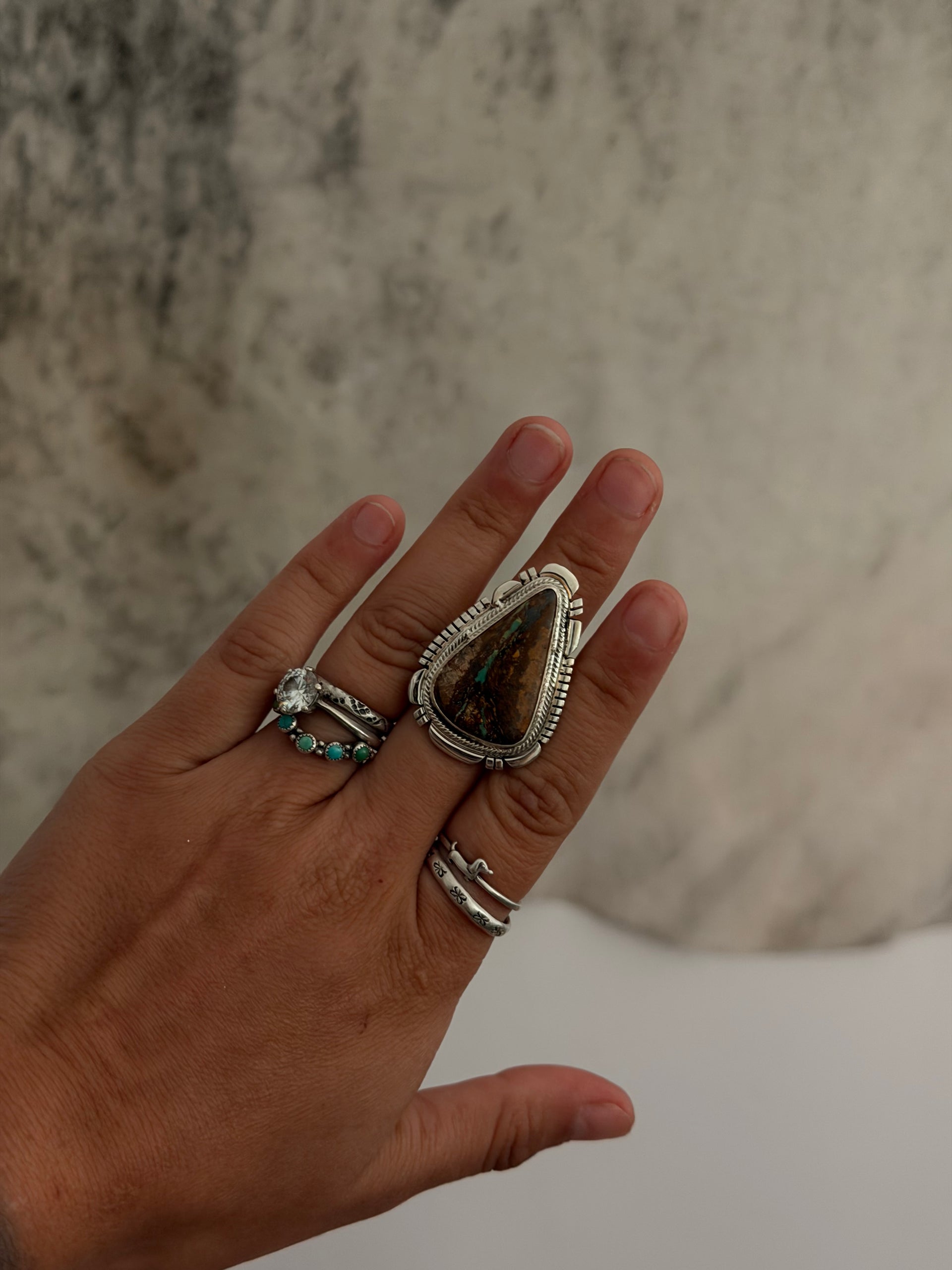 Thomas Francisco Royston Turquoise & Sterling Silver Ring Size 6.5