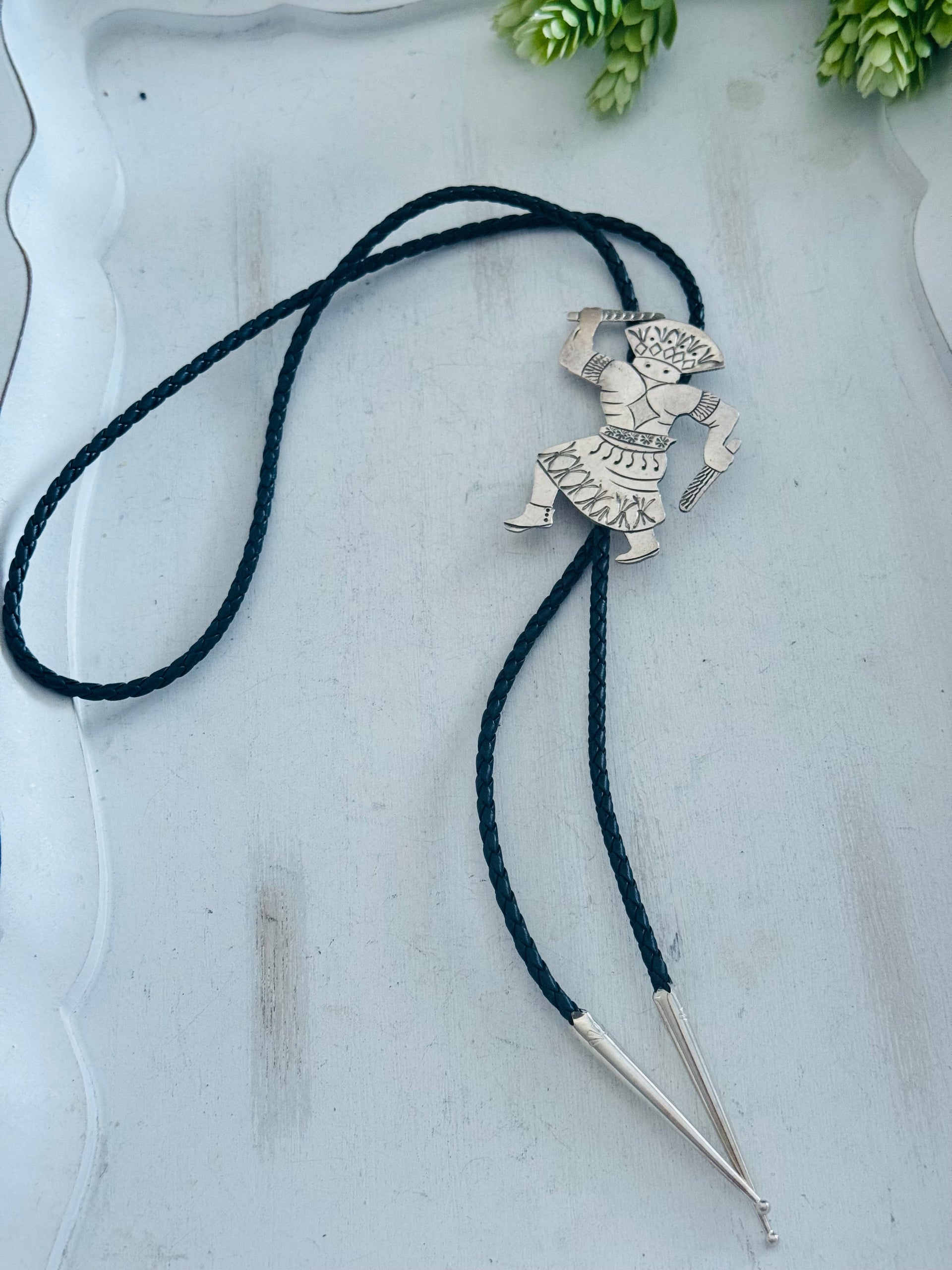 Navajo Made Sterling Silver Bolo Tie