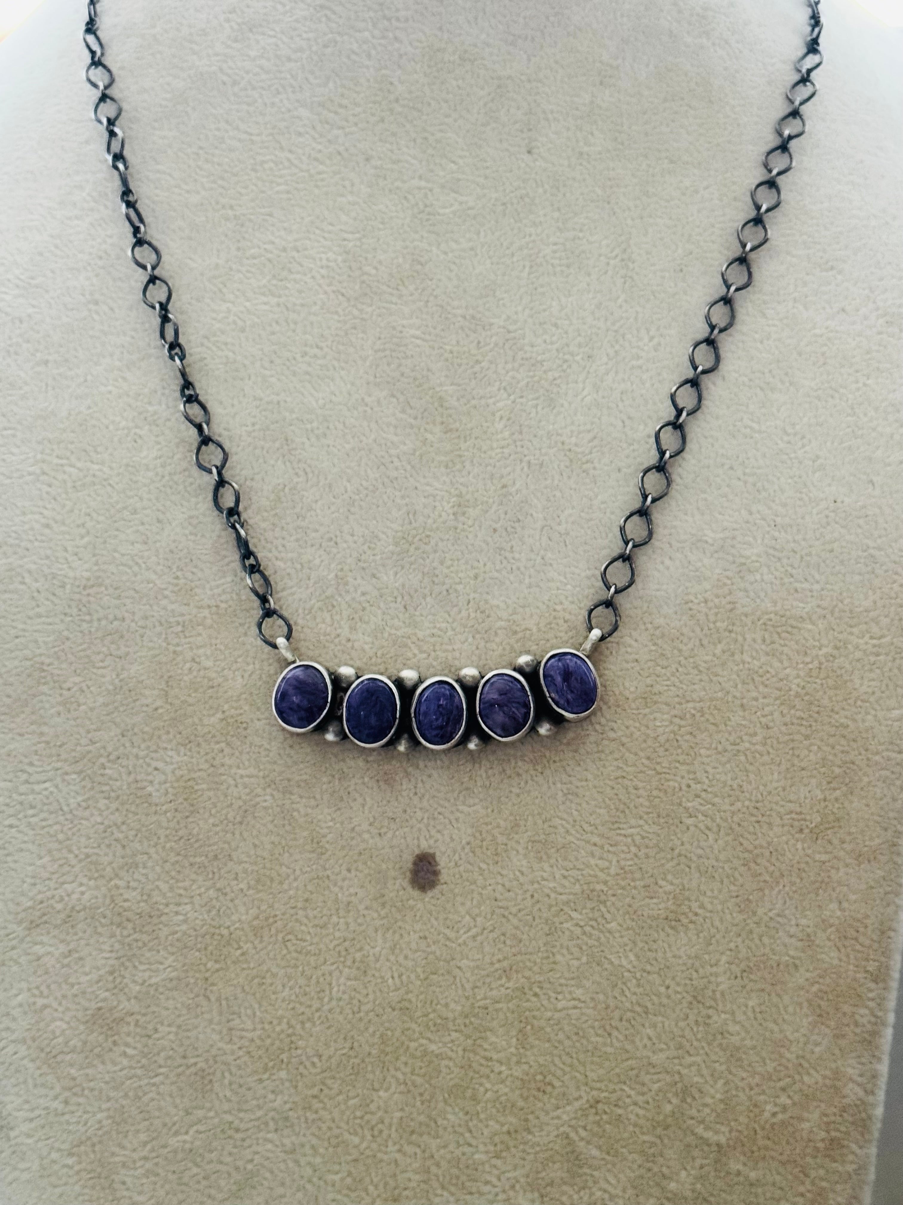 Timothy Yazzie Charoite & Sterling Silver Necklace