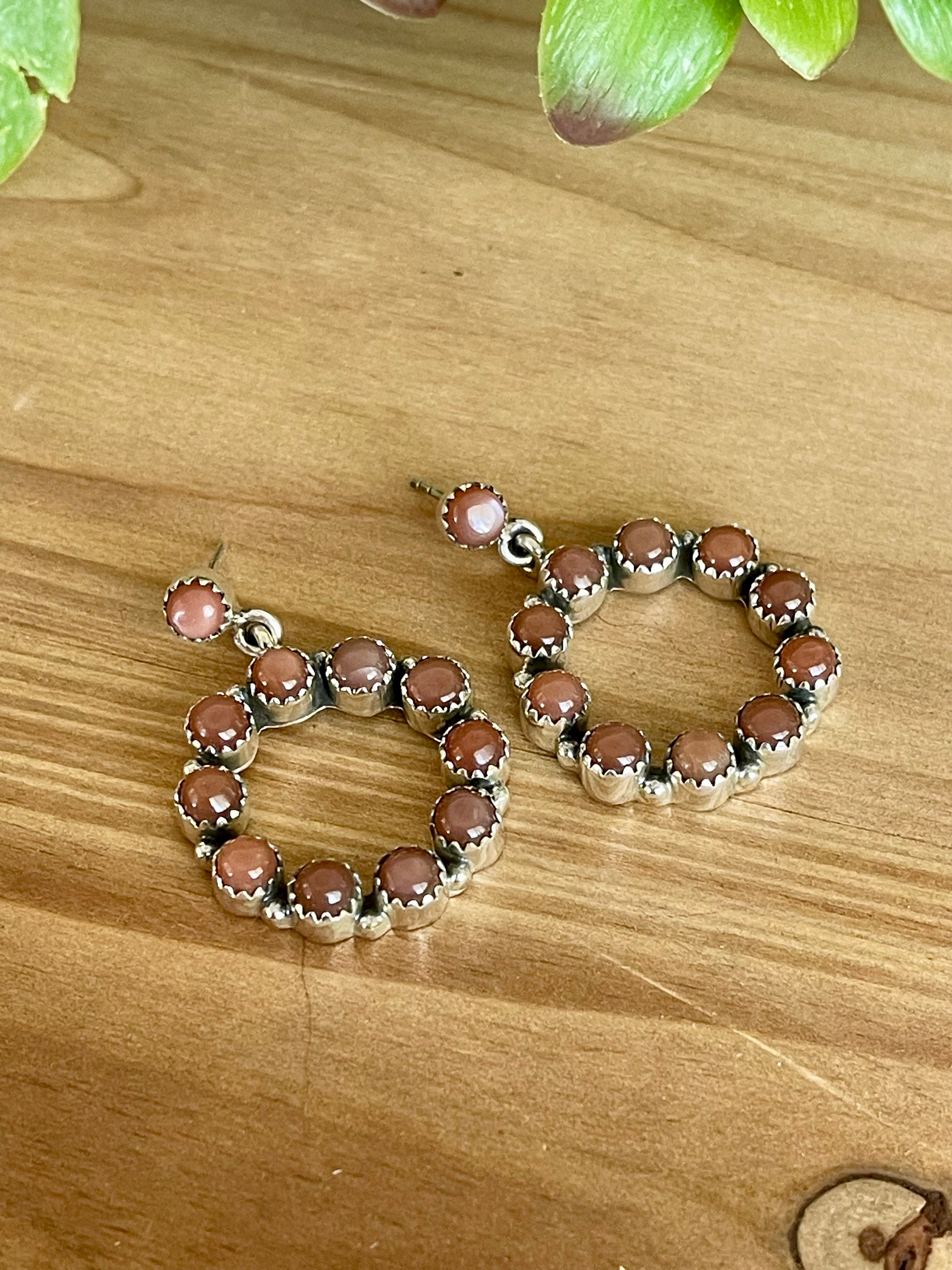 Southwest Handmade Chocolate Jasper Circle Post Earrings