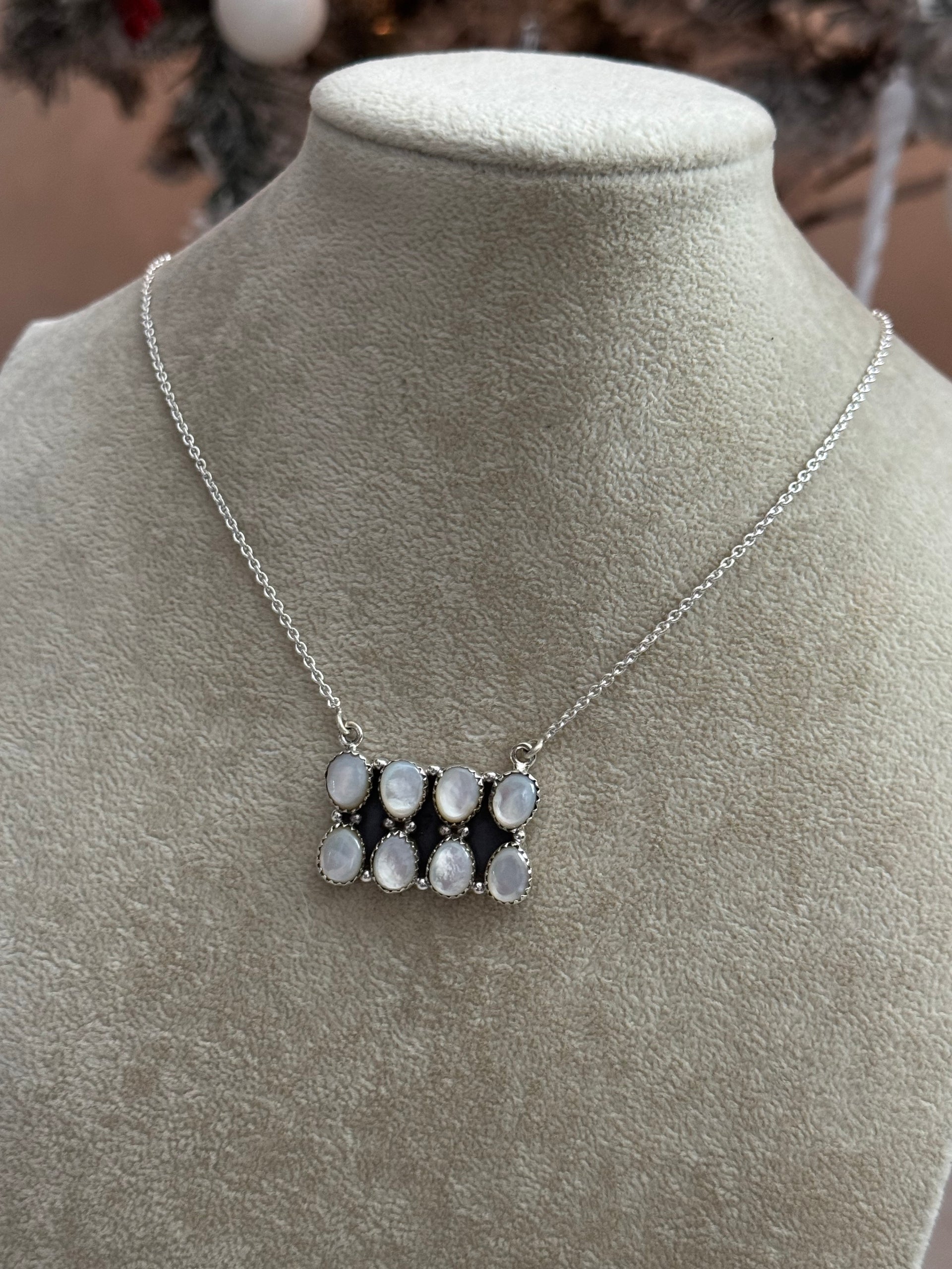Southwest Handmade Mother of Pearl & Sterling Silver Necklace