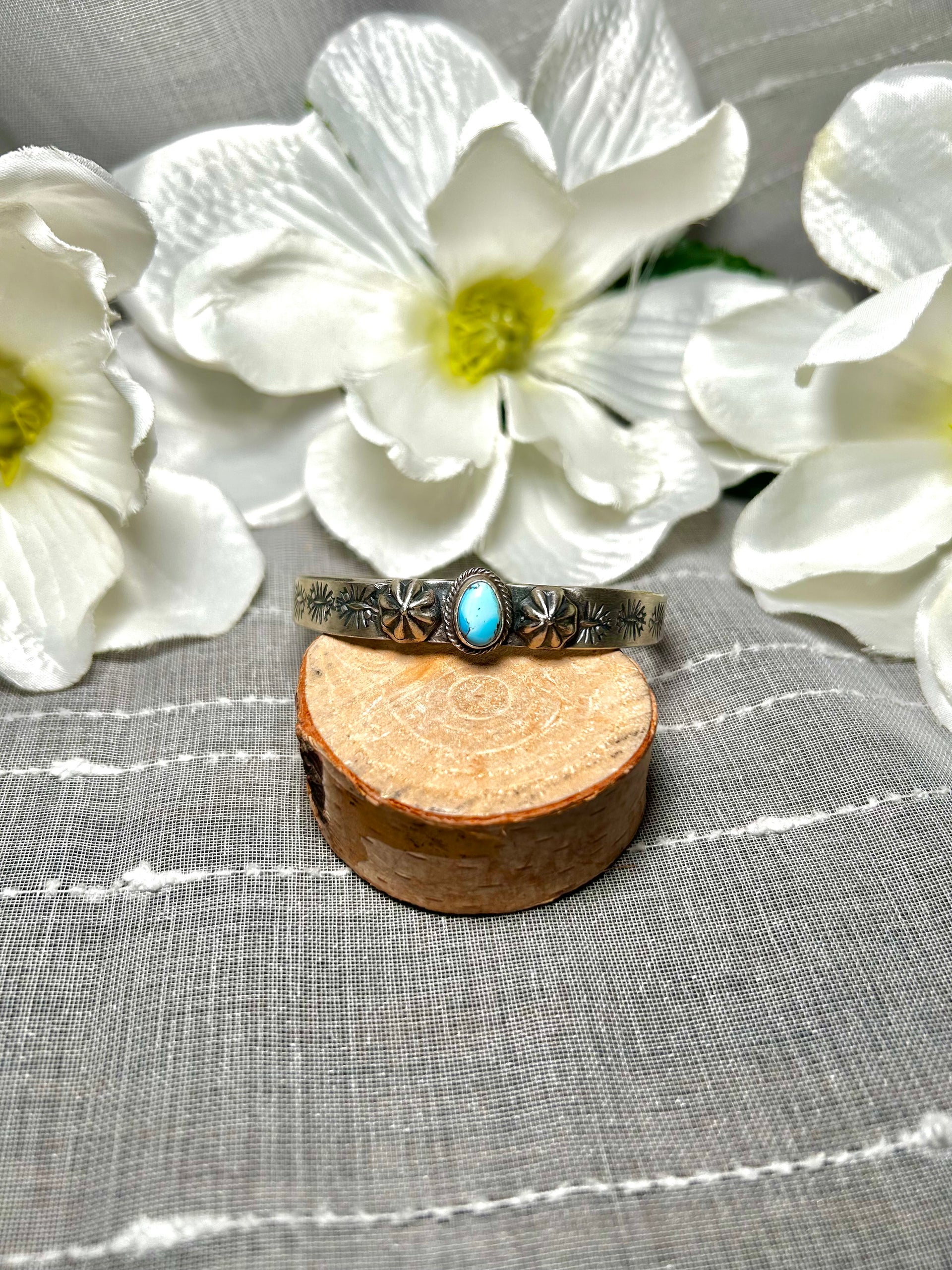 Danny Henio Navajo Made Golden Hill & Sterling Silver Cuff Bracelet
