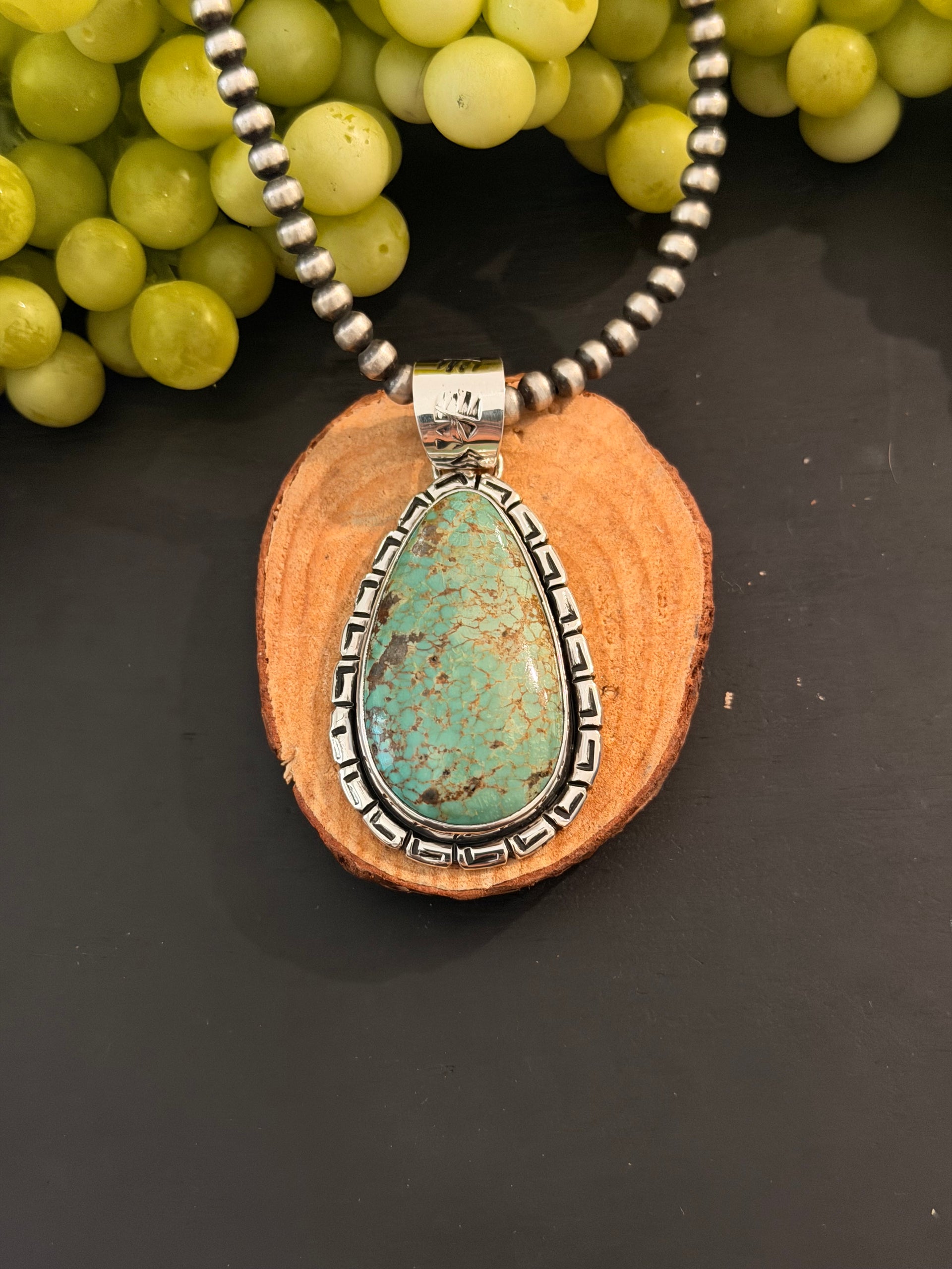 Navajo Made Royston Turquoise & Sterling Silver Pendant