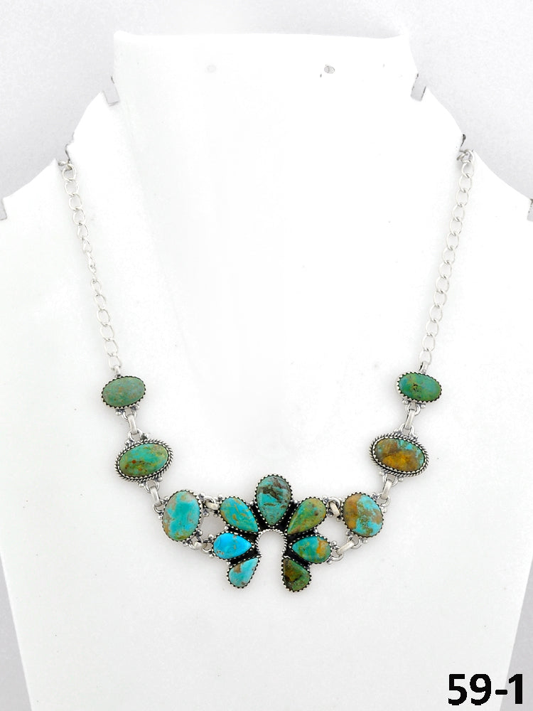 Southwest Made Cripple Creek Turquoise & Sterling Silver Necklace