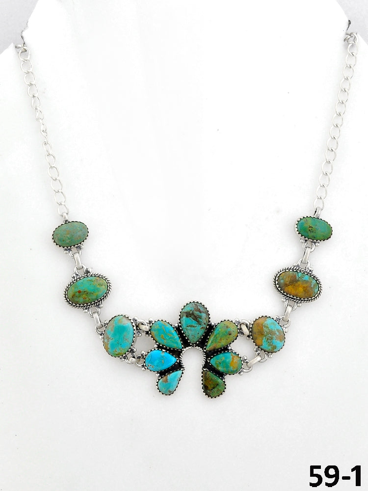 Southwest Made Cripple Creek Turquoise & Sterling Silver Necklace