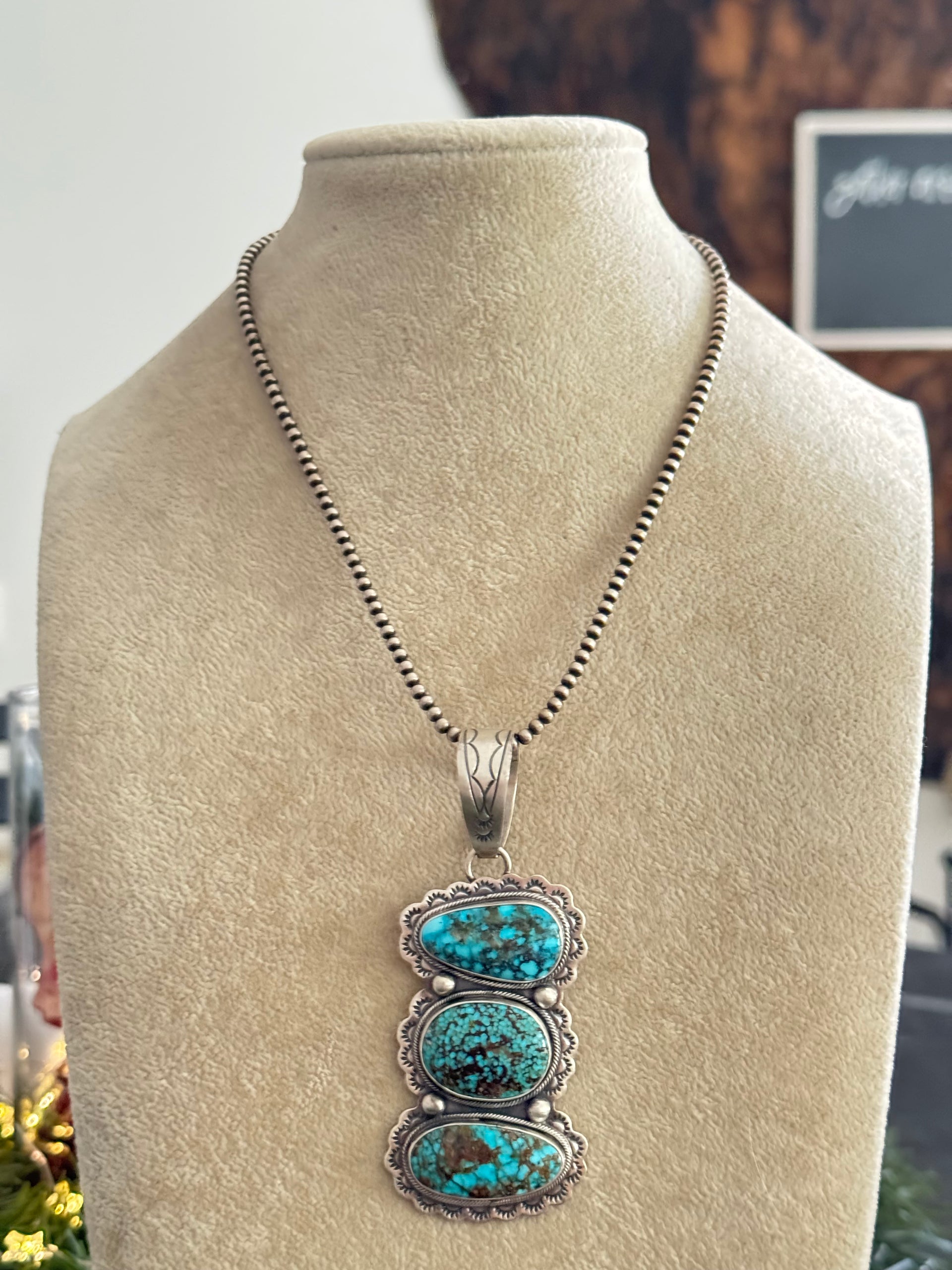 Danny Henio Kingman Turquoise & Sterling Silver Pendant