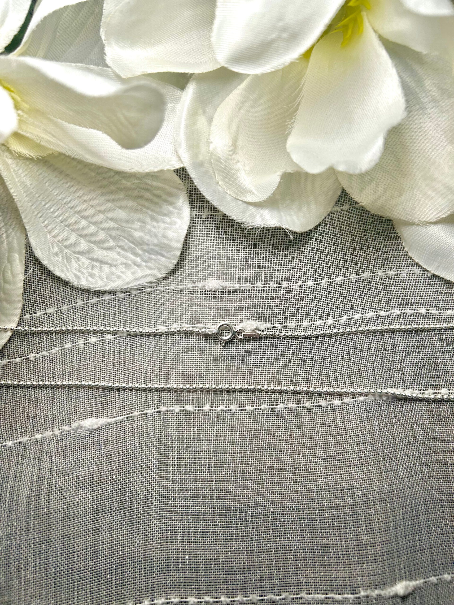 Navajo Made Strung 1 MM Sterling Silver Necklace