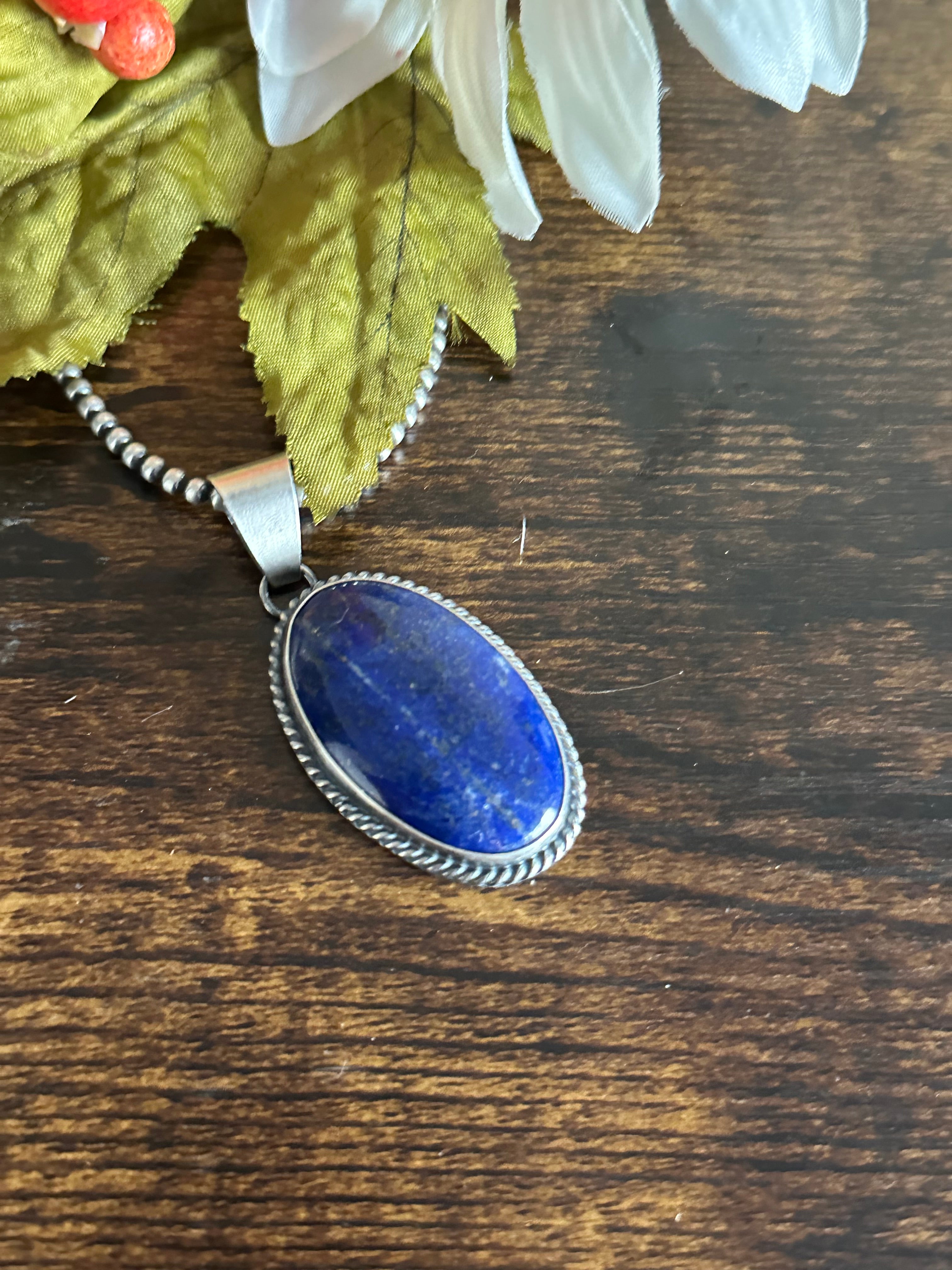 Dave Skeets Lapis & Sterling Silver Pendant