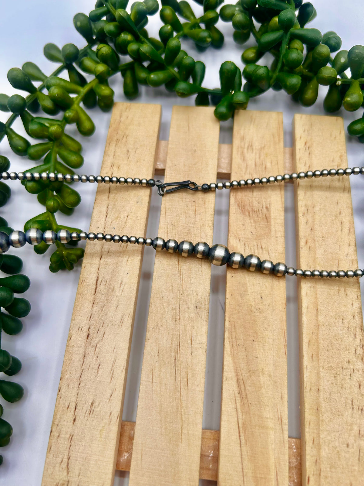 Navajo Made Strung Sterling Silver Necklace