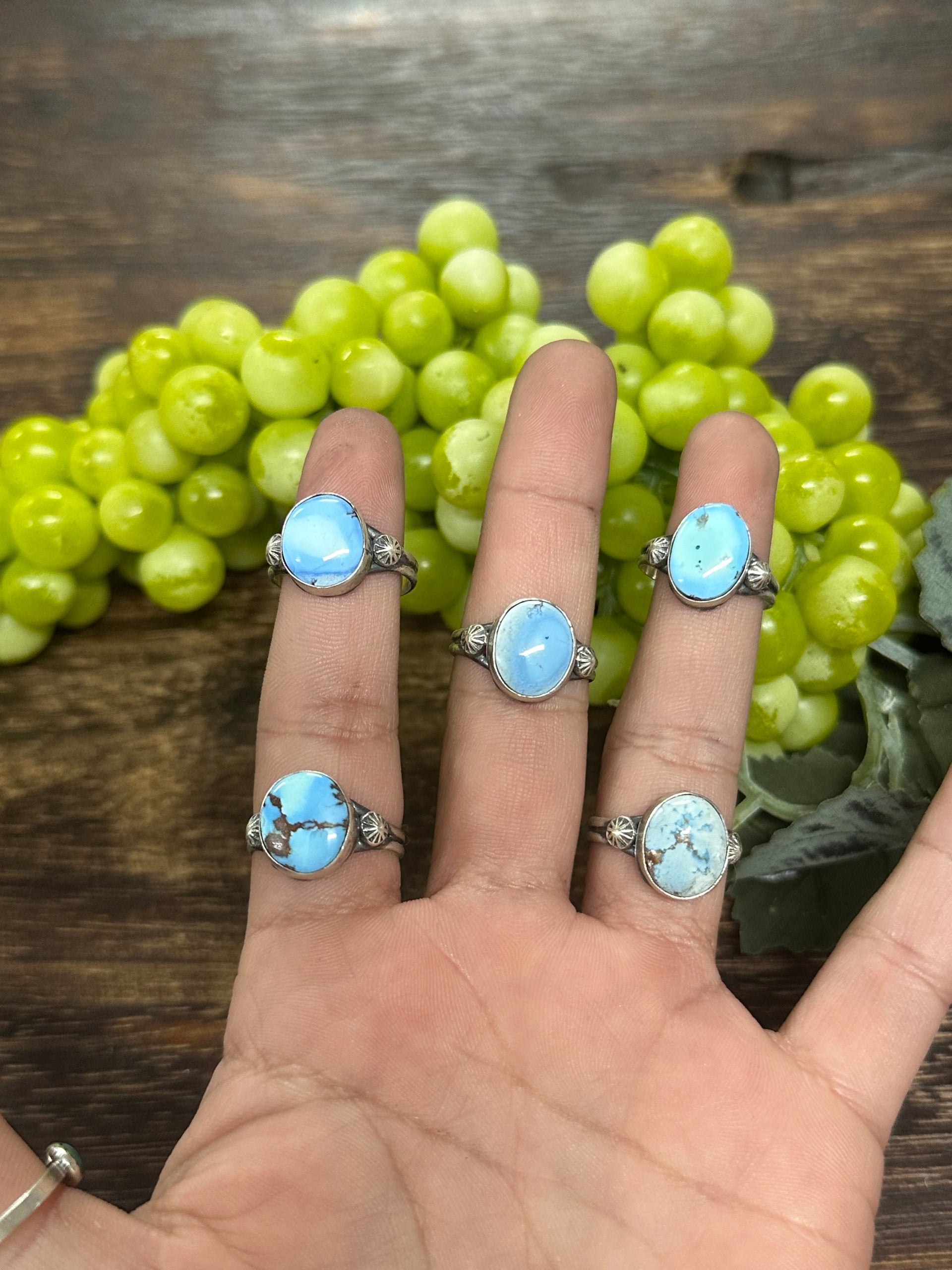 Navajo Made Golden Hills Turquoise & Sterling Silver Ring
