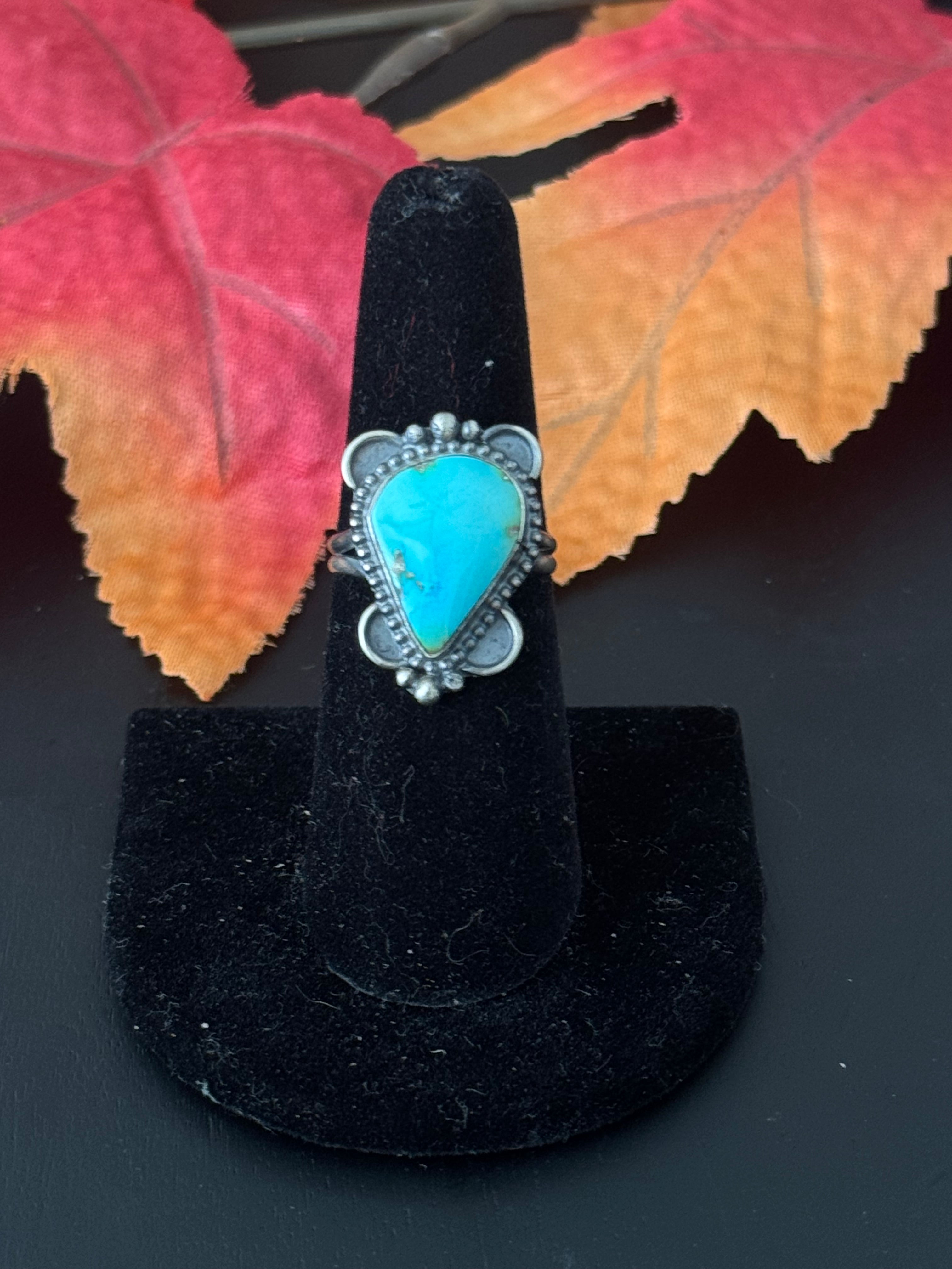 Navajo Made Turquoise & Sterling Silver Ring