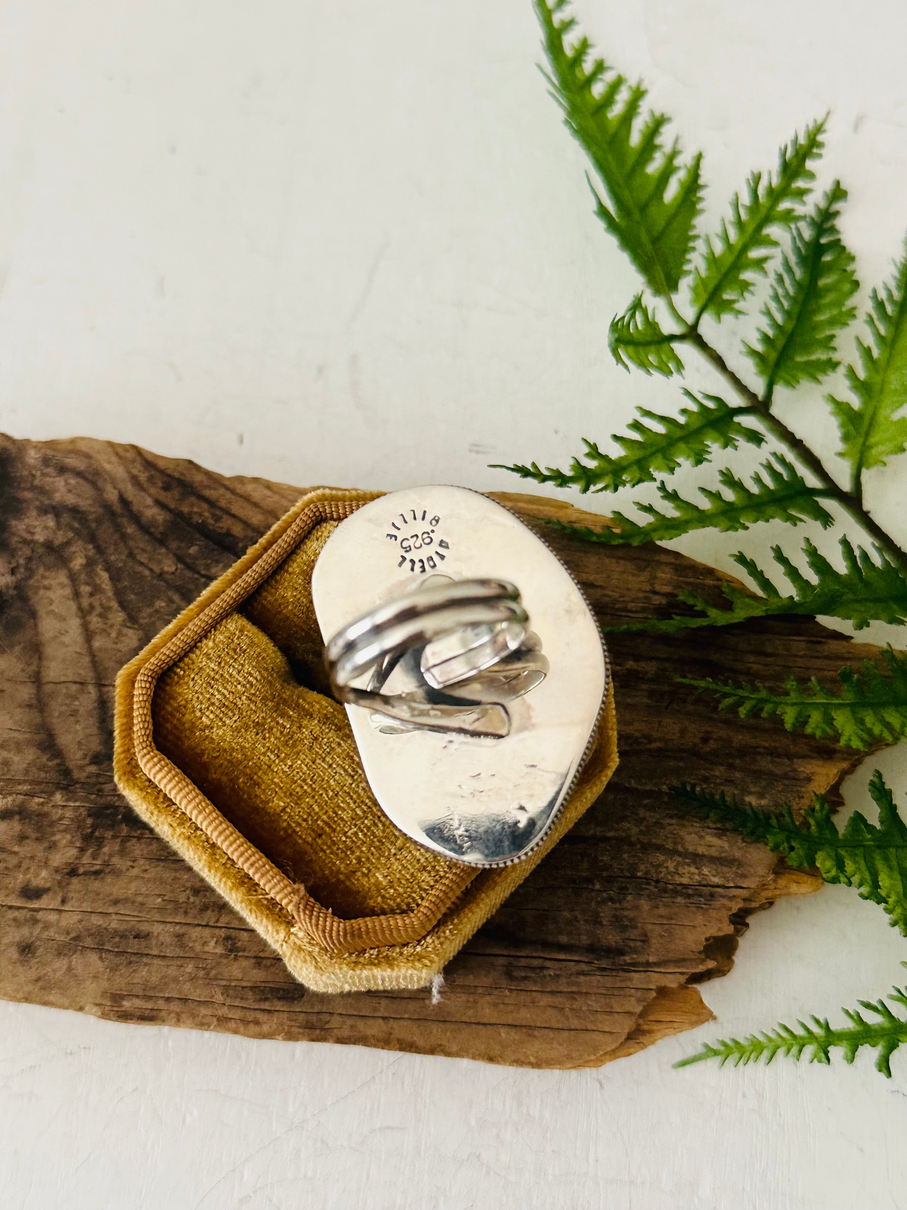 Wydell Billie White Buffalo & Sterling Silver Adjustable Ring