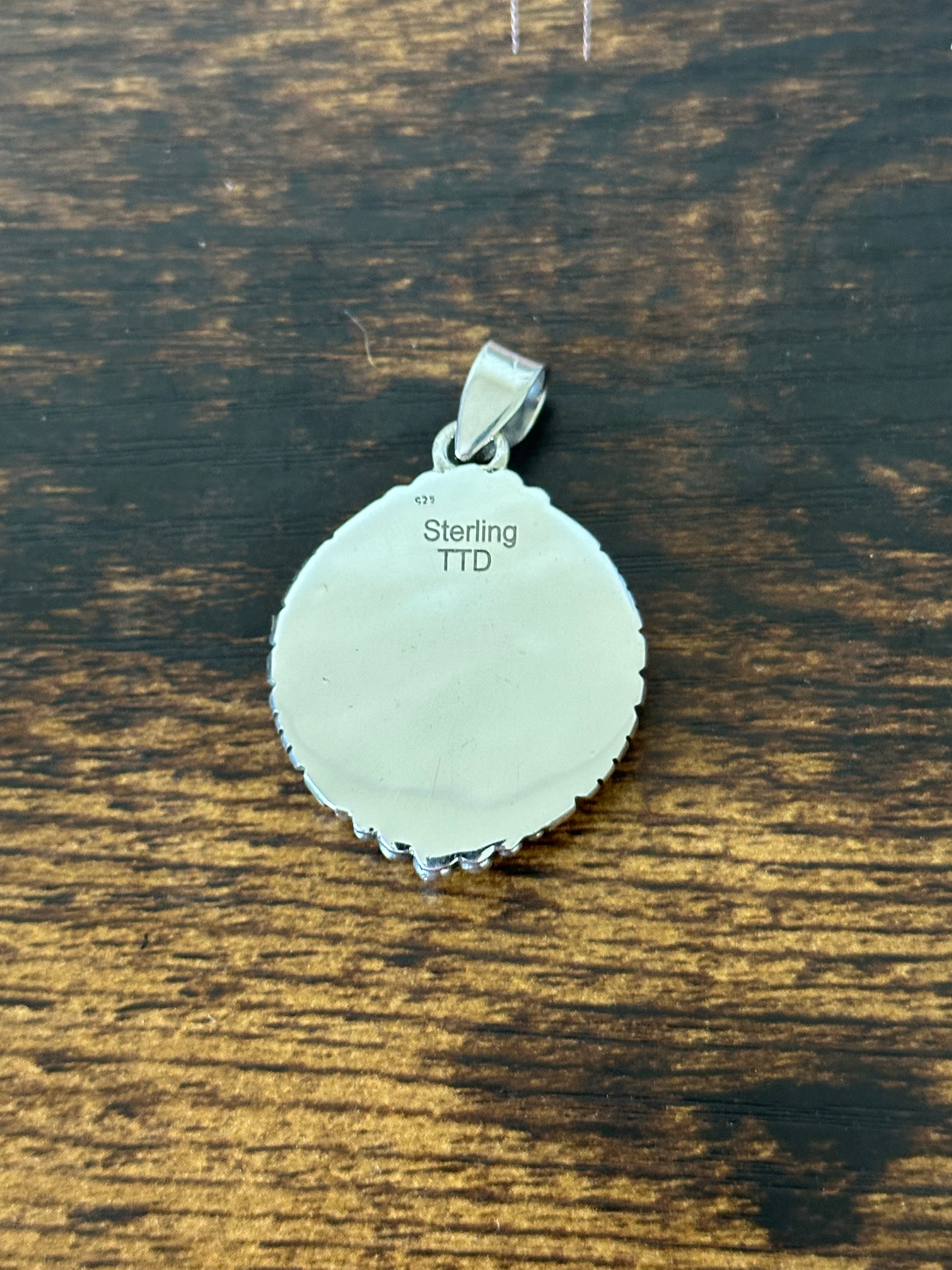 Southwest Handmade White Buffalo & Sterling Silver Pendant