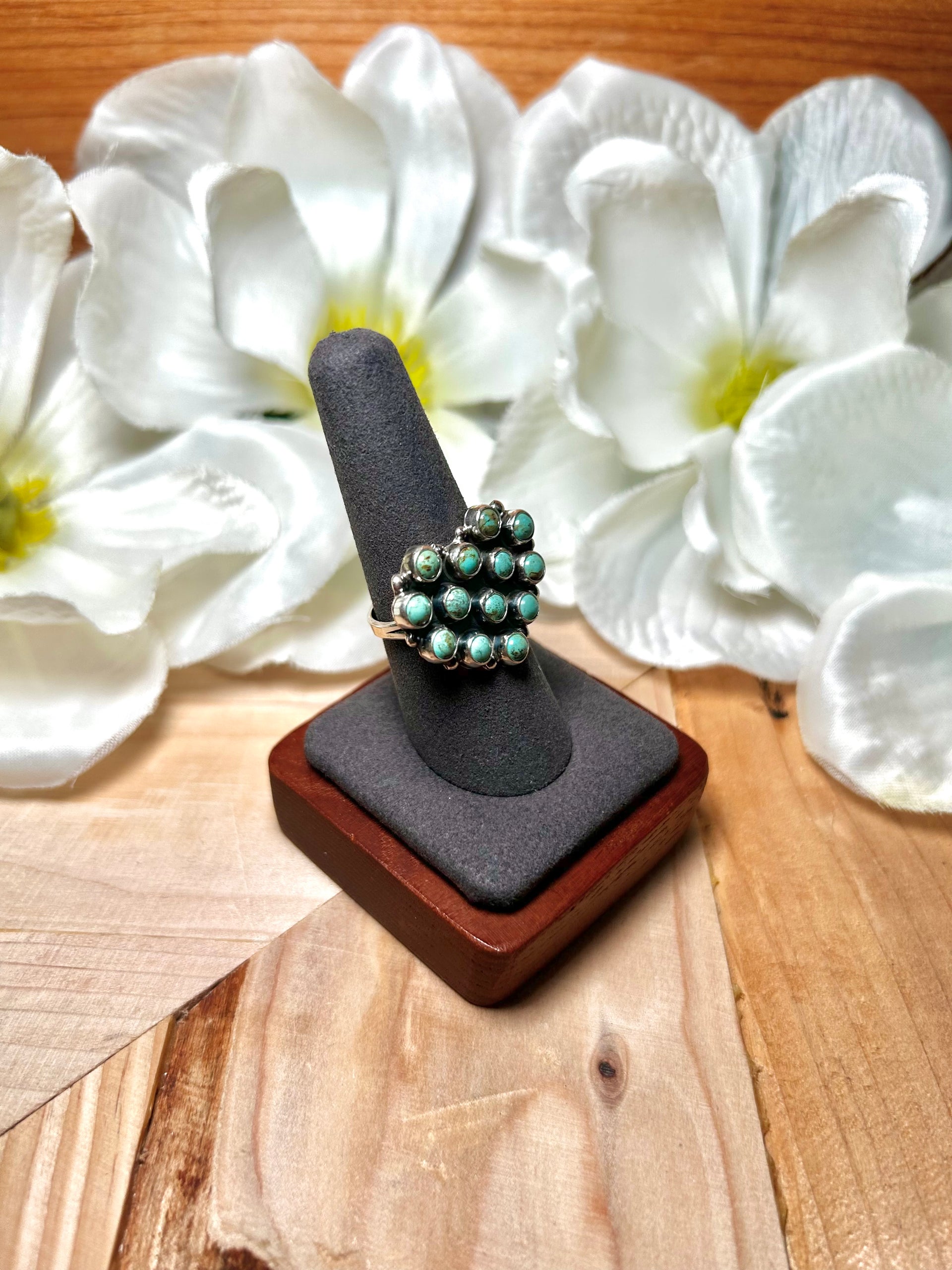 Navajo Made Red Skin Turquoise & Sterling Silver Ring Size 9