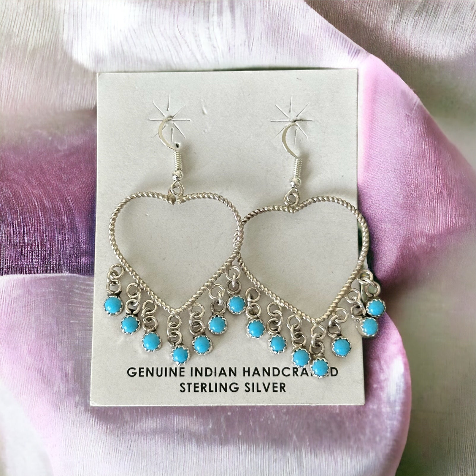 Sylvia Chee Turquoise & Sterling Silver Heart Heart Earrings