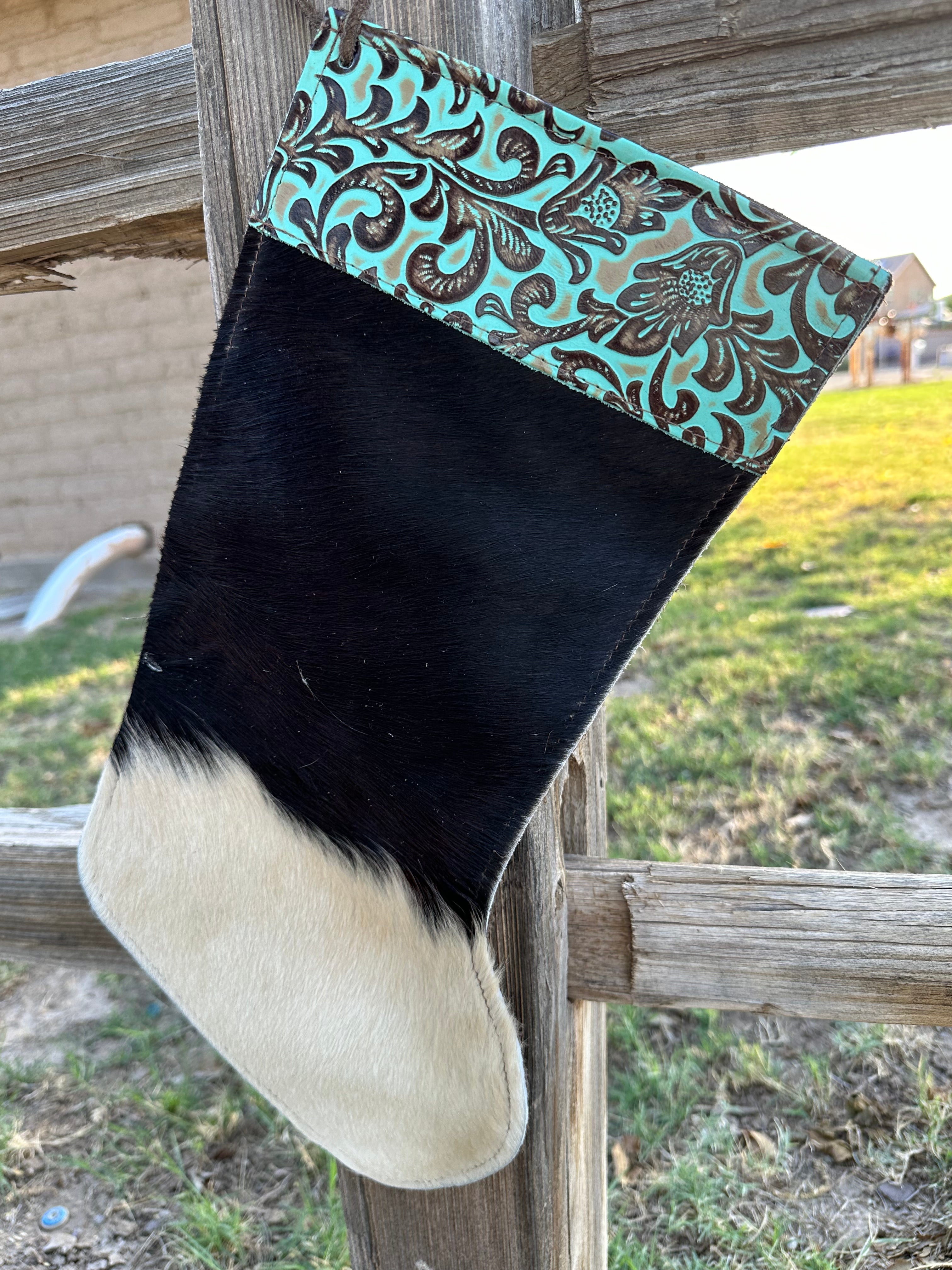Genuine Tooled Leather Cowhide Stocking