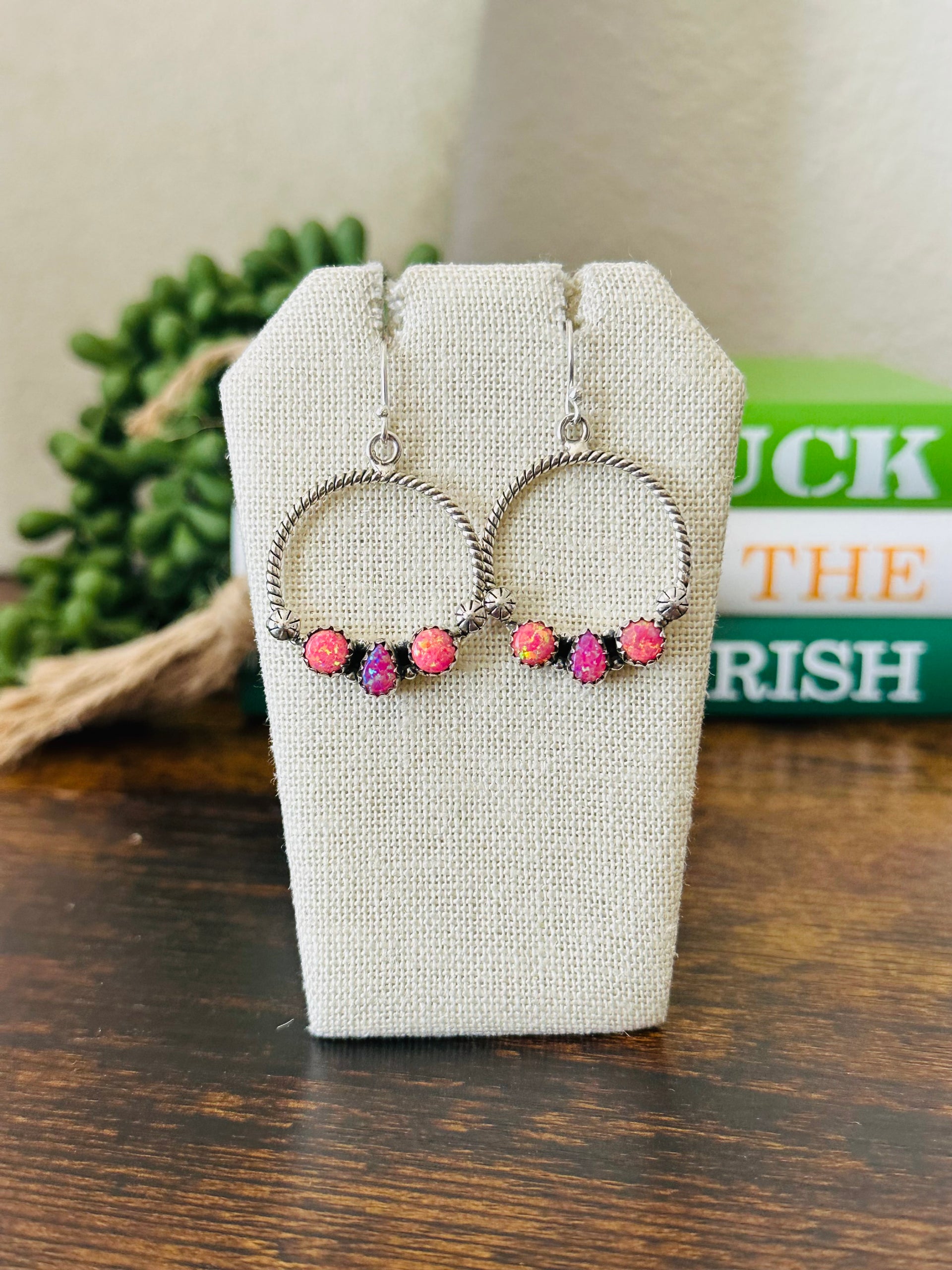 Southwest Handmade Opal & Sterling Silver Dangle Earrings