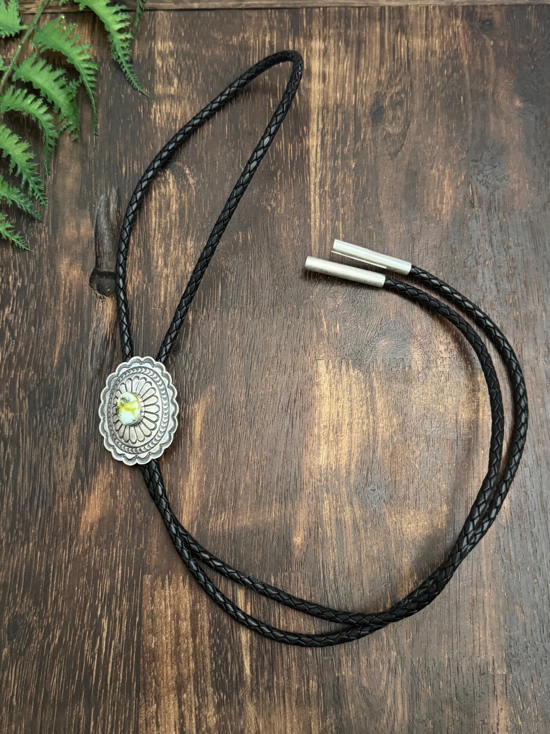 Sharon Francisco Palomino Variscite & Sterling Silver Bolo Tie