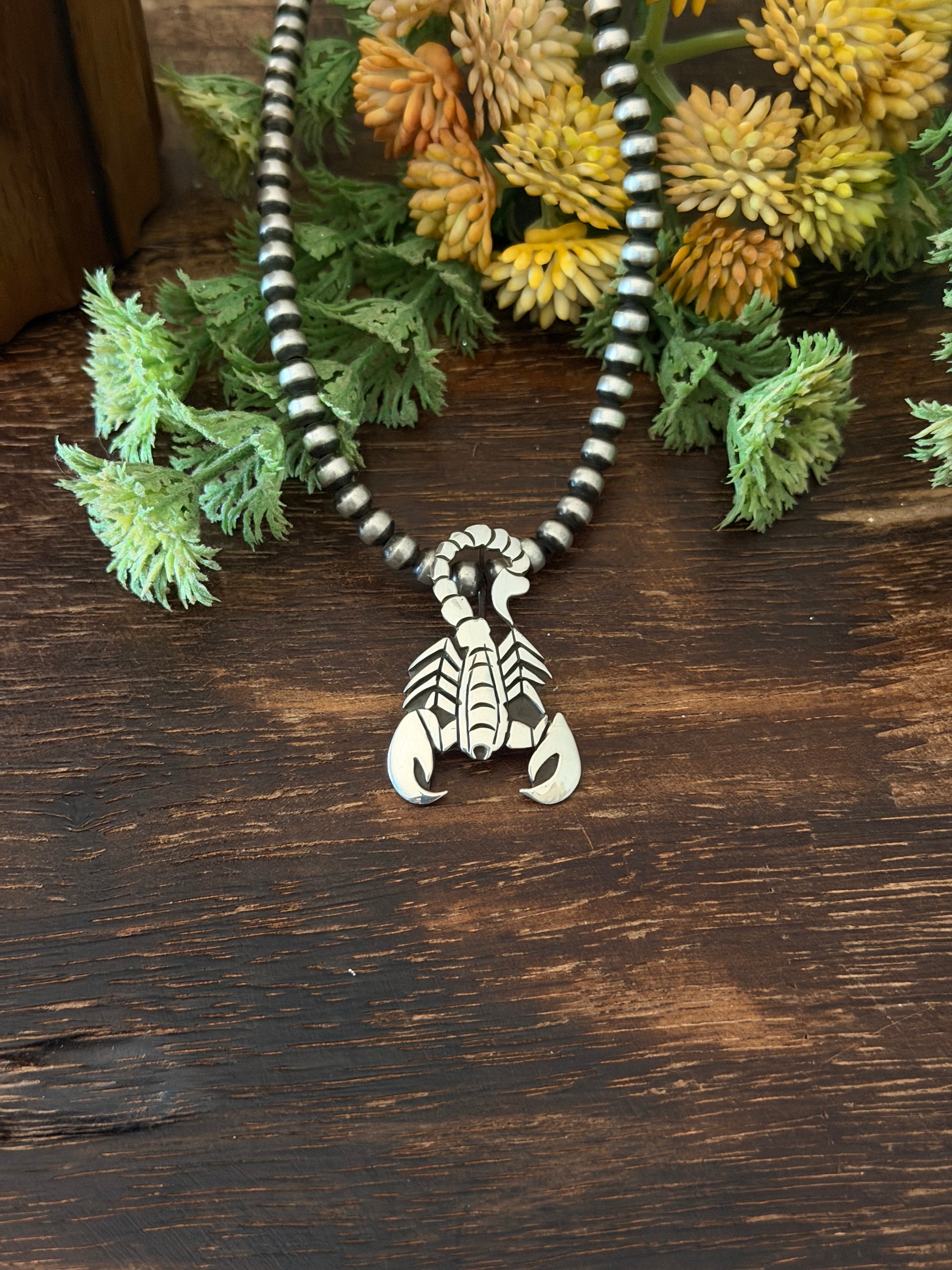 Navajo Made Sterling Silver Scorpion Pendant