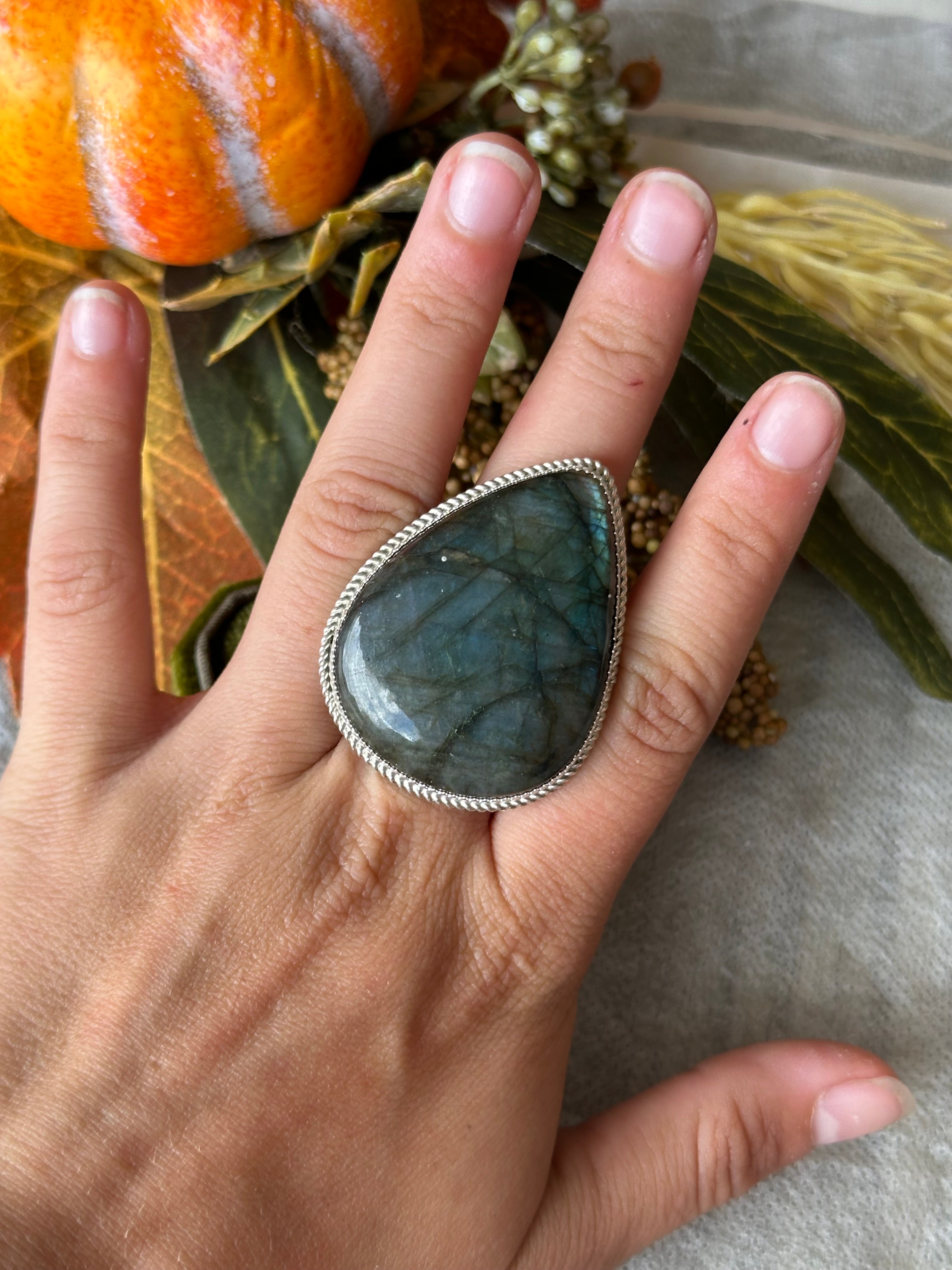 Reda Galvan Labradorite & Sterling Silver Ring Size 7.5