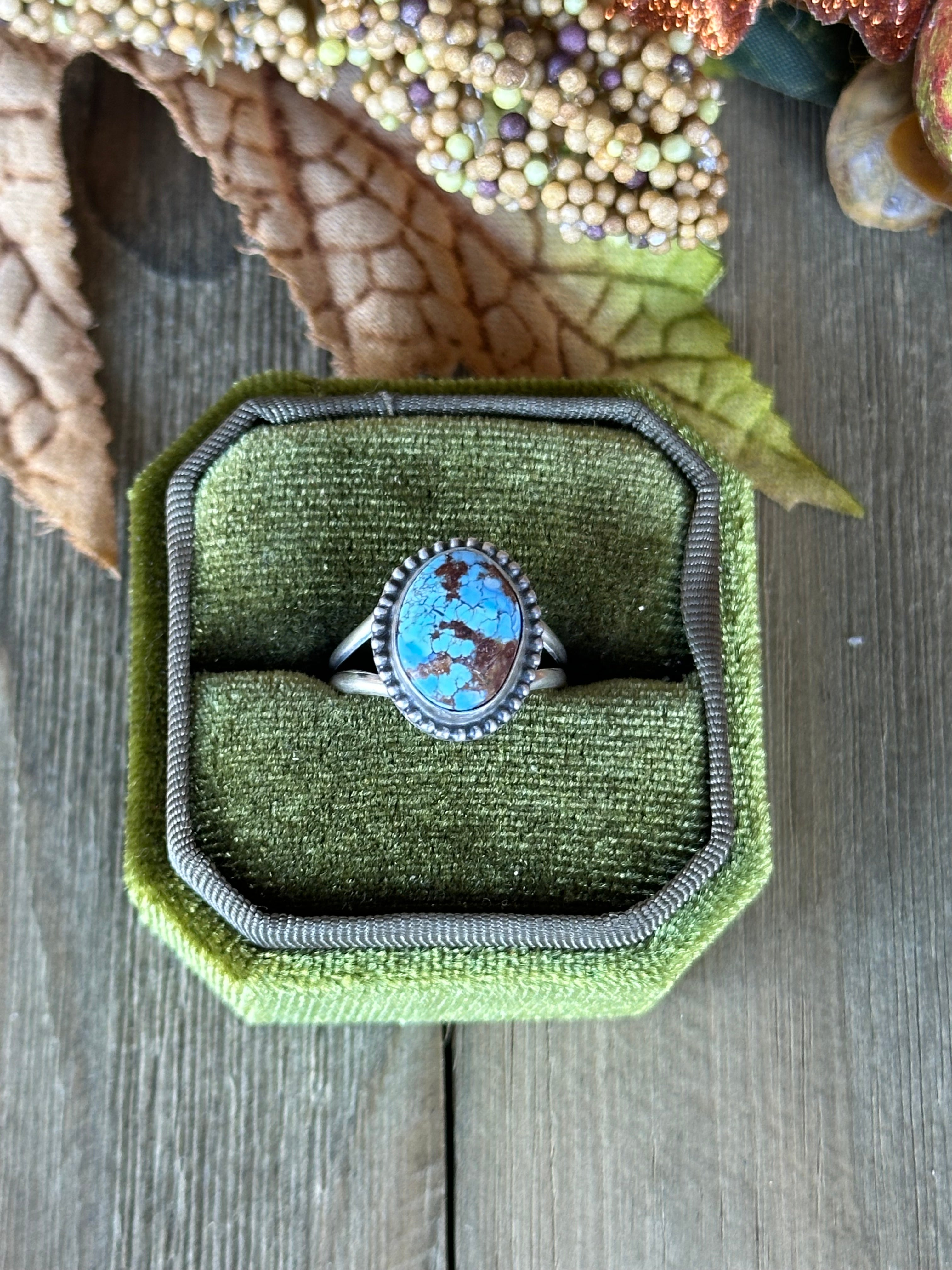 Navajo Made Golden Hills Turquoise & Sterling Silver Ring