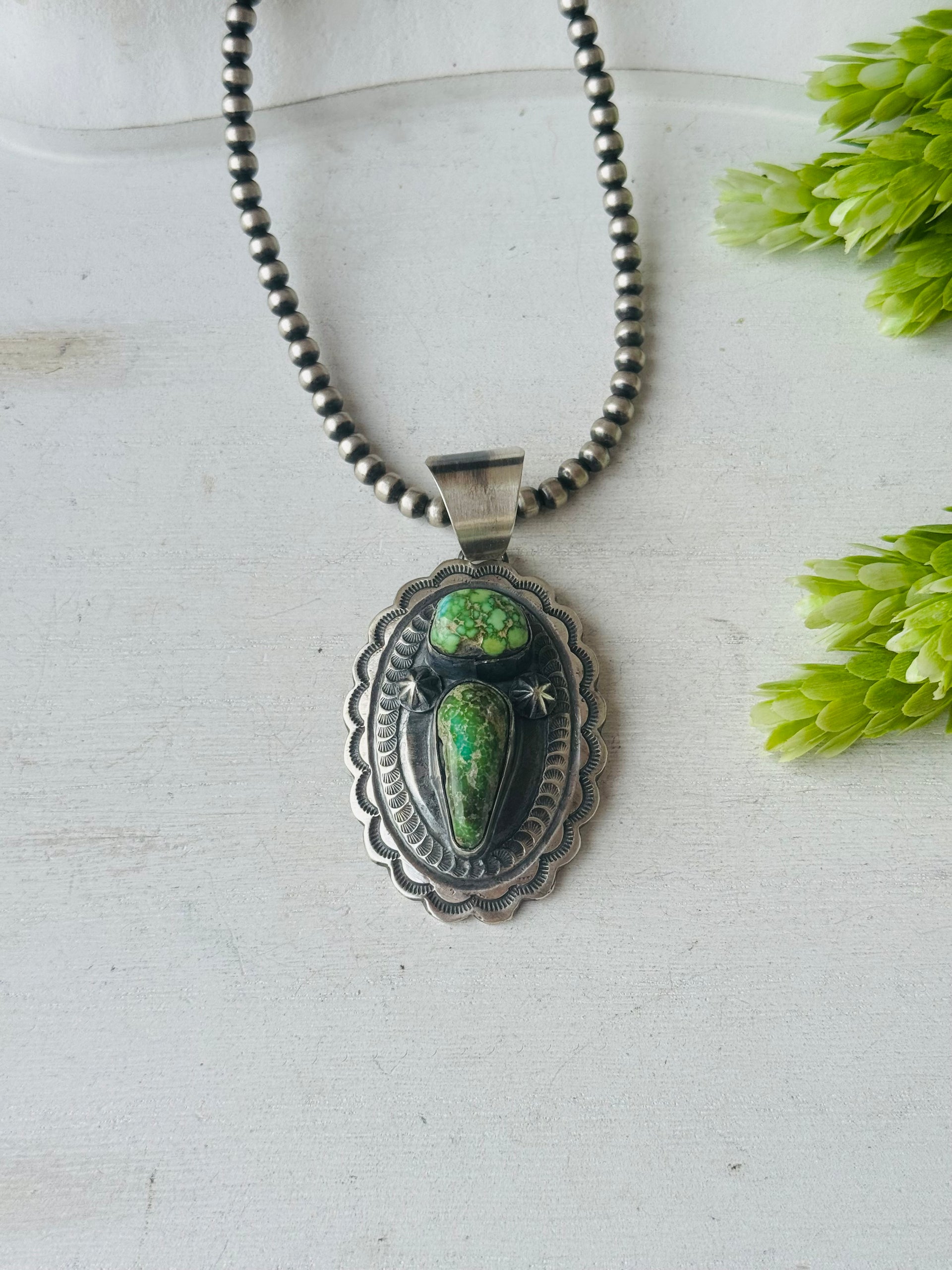 Chimney Butte Sonoran Gold Turquoise & Sterling Silver Concho Pendant