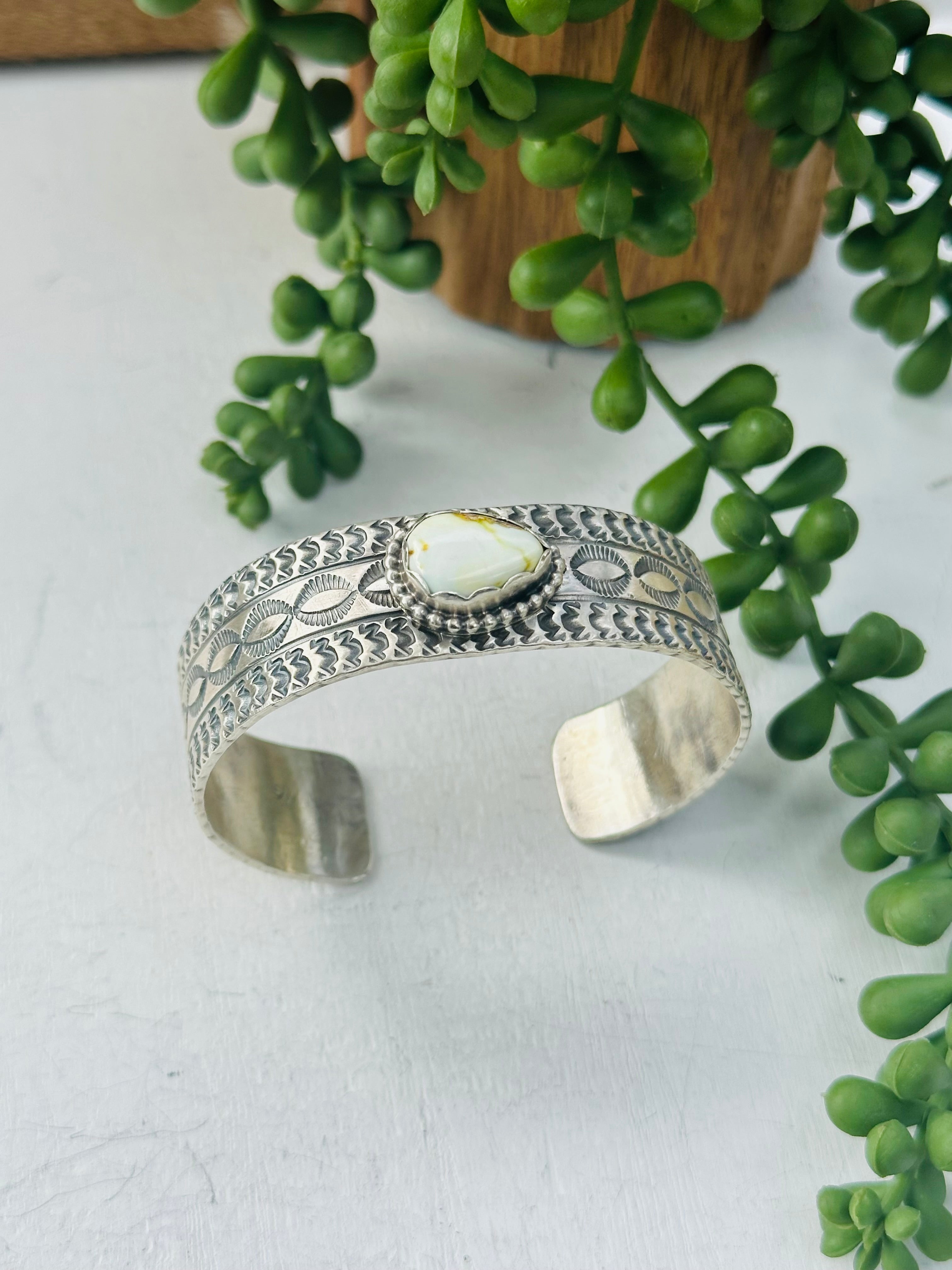 Tillie John Palomino Variscite and Sterling Silver Cuff Bracelet