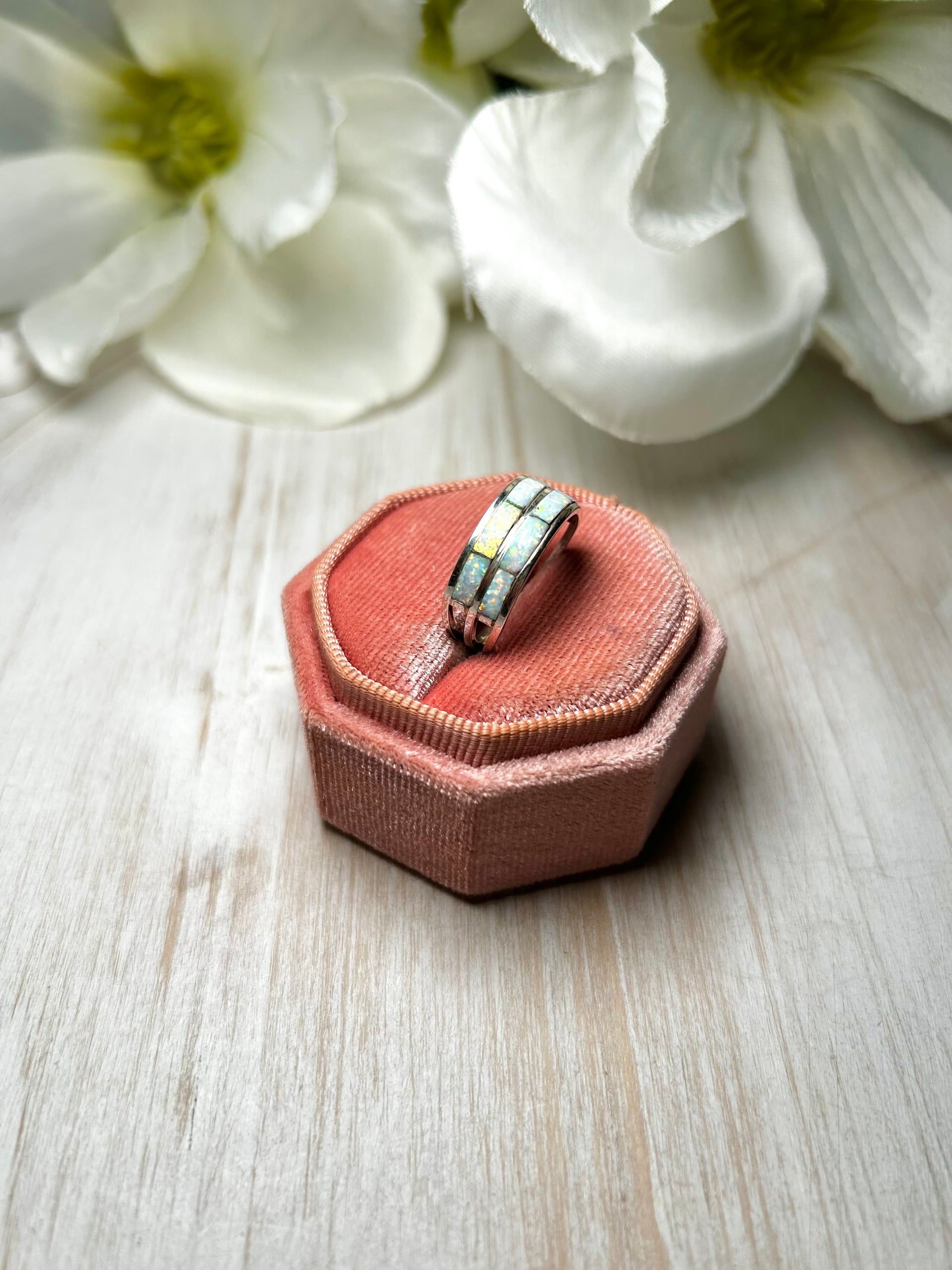 Navajo Made Opal & Sterling Silver Ring