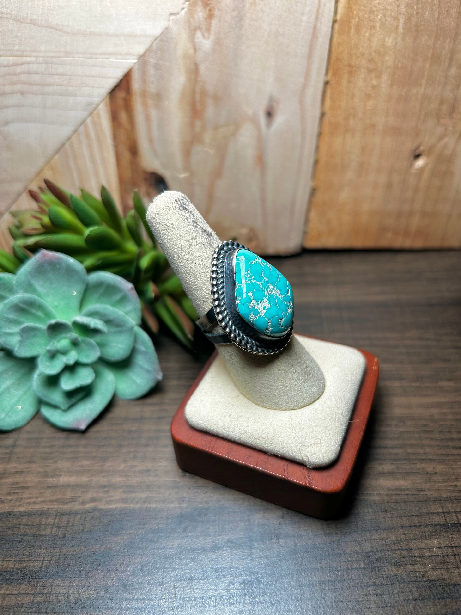 Antionette Martinez Royston Turquoise & Sterling Silver Ring Size 7.25