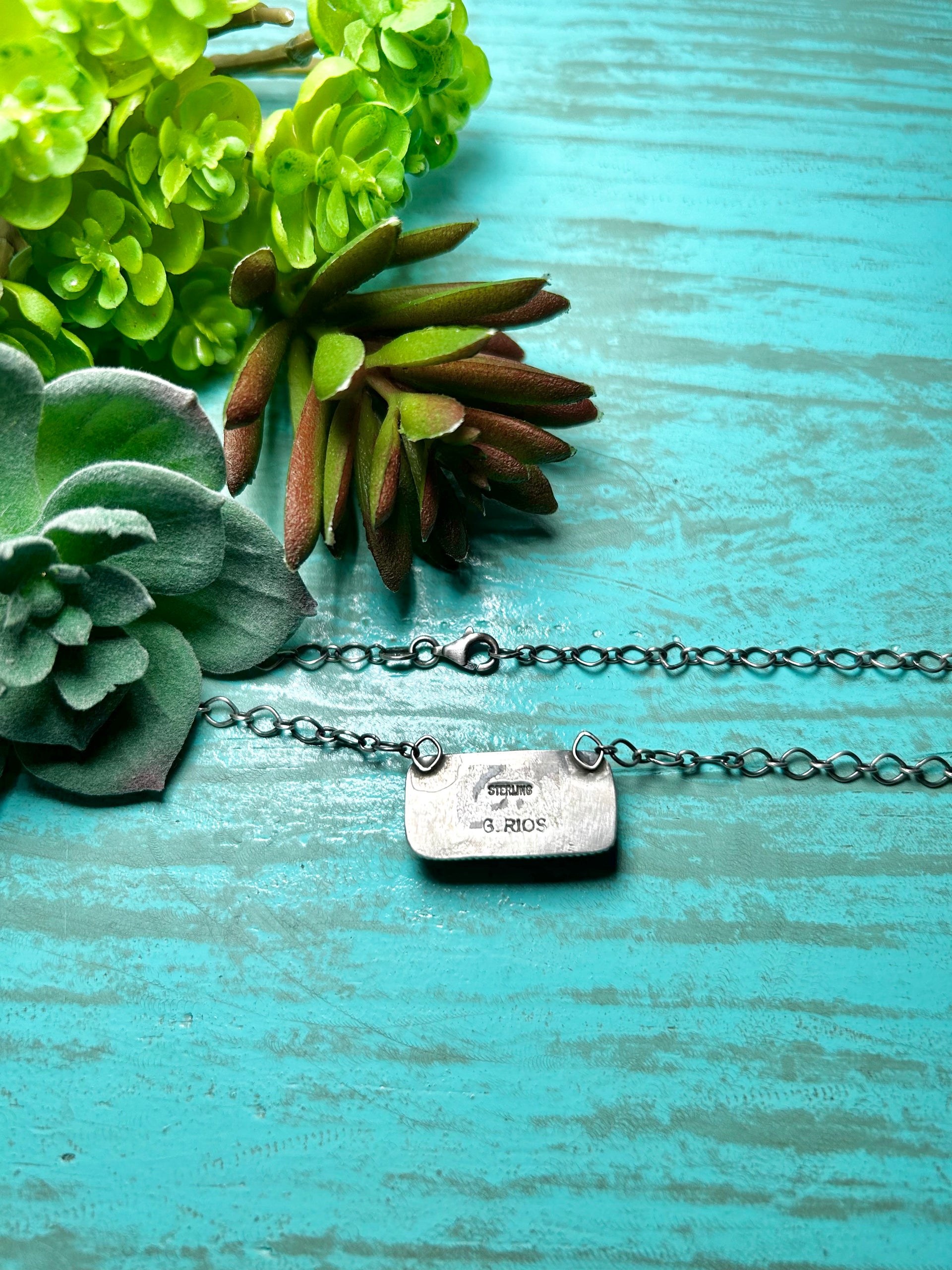 Navajo Made Rose Dahlia & Sterling Silver Necklace