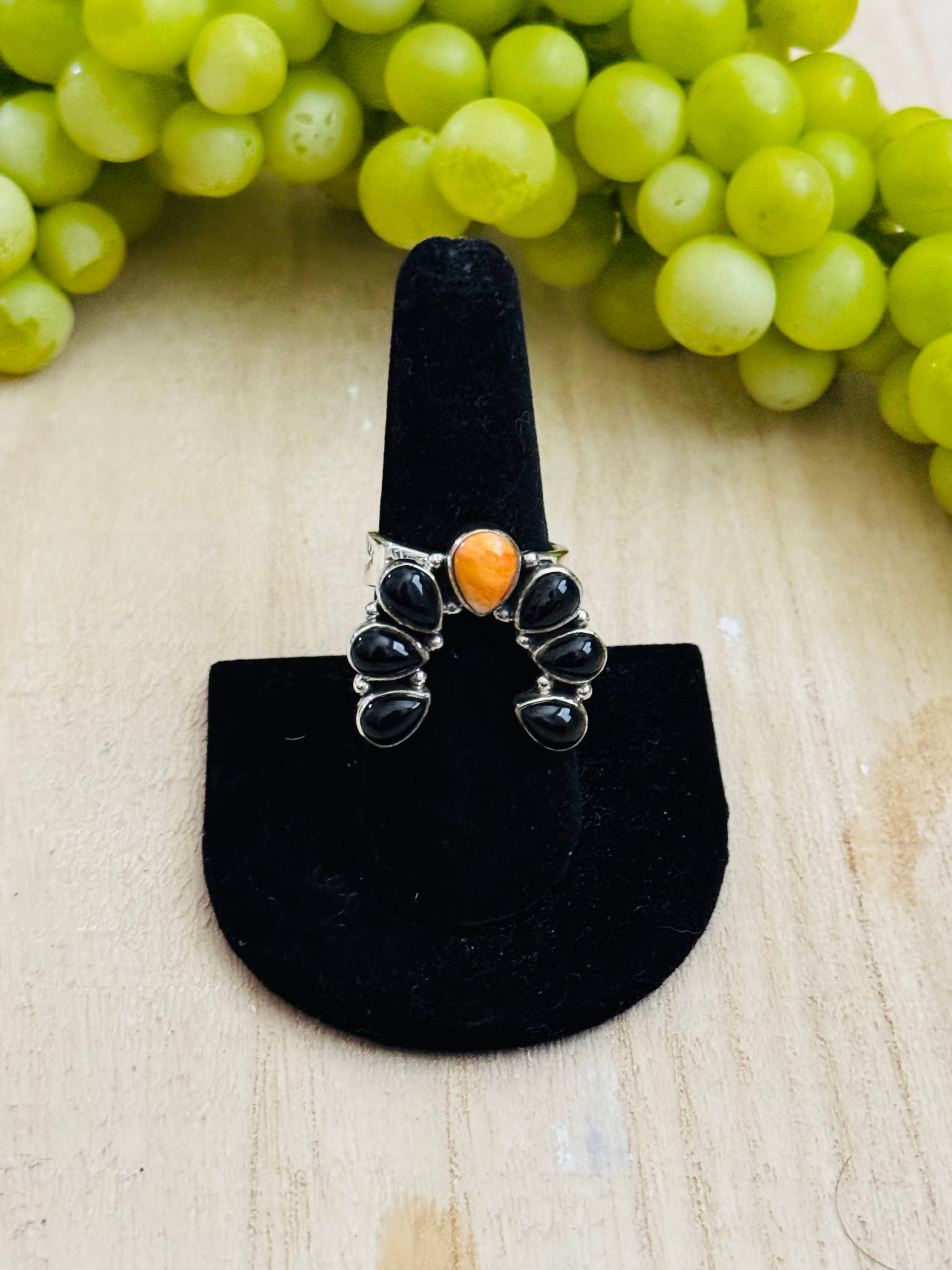 Southwest Handmade Multi Stone & Sterling Silver Adjustable Cluster Ring
