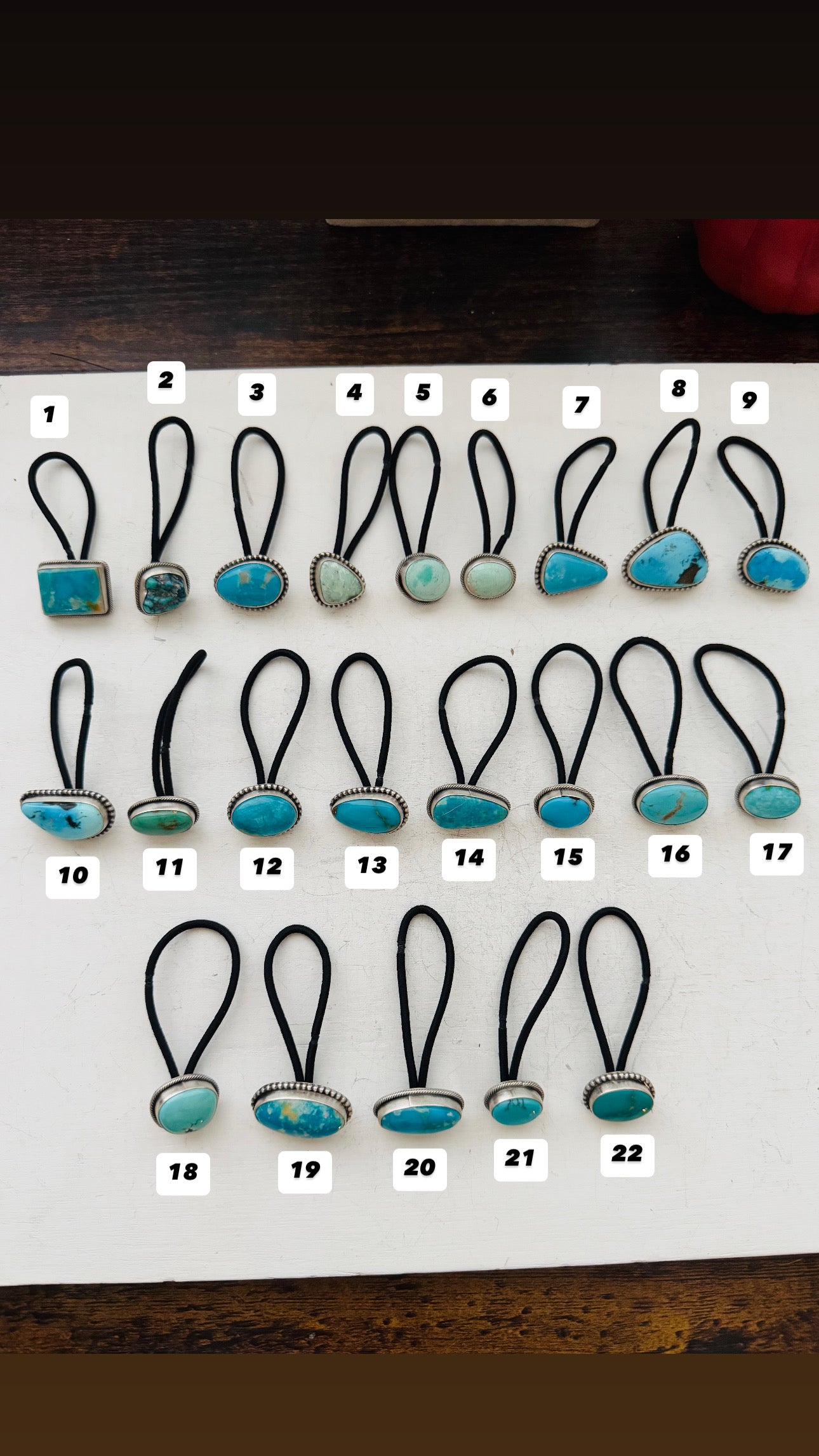 Eddie Yazzie Kingman Turquoise & Sterling Silver Ponytail Holder