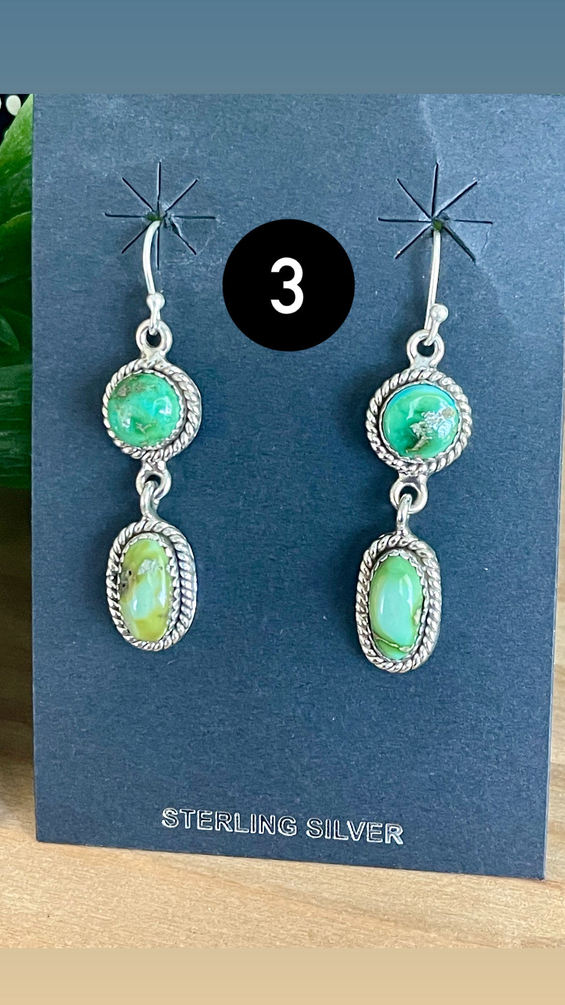 Southwest Handmade Sonoran Mountain Turquoise & Sterling Silver Post Dangle Earrings