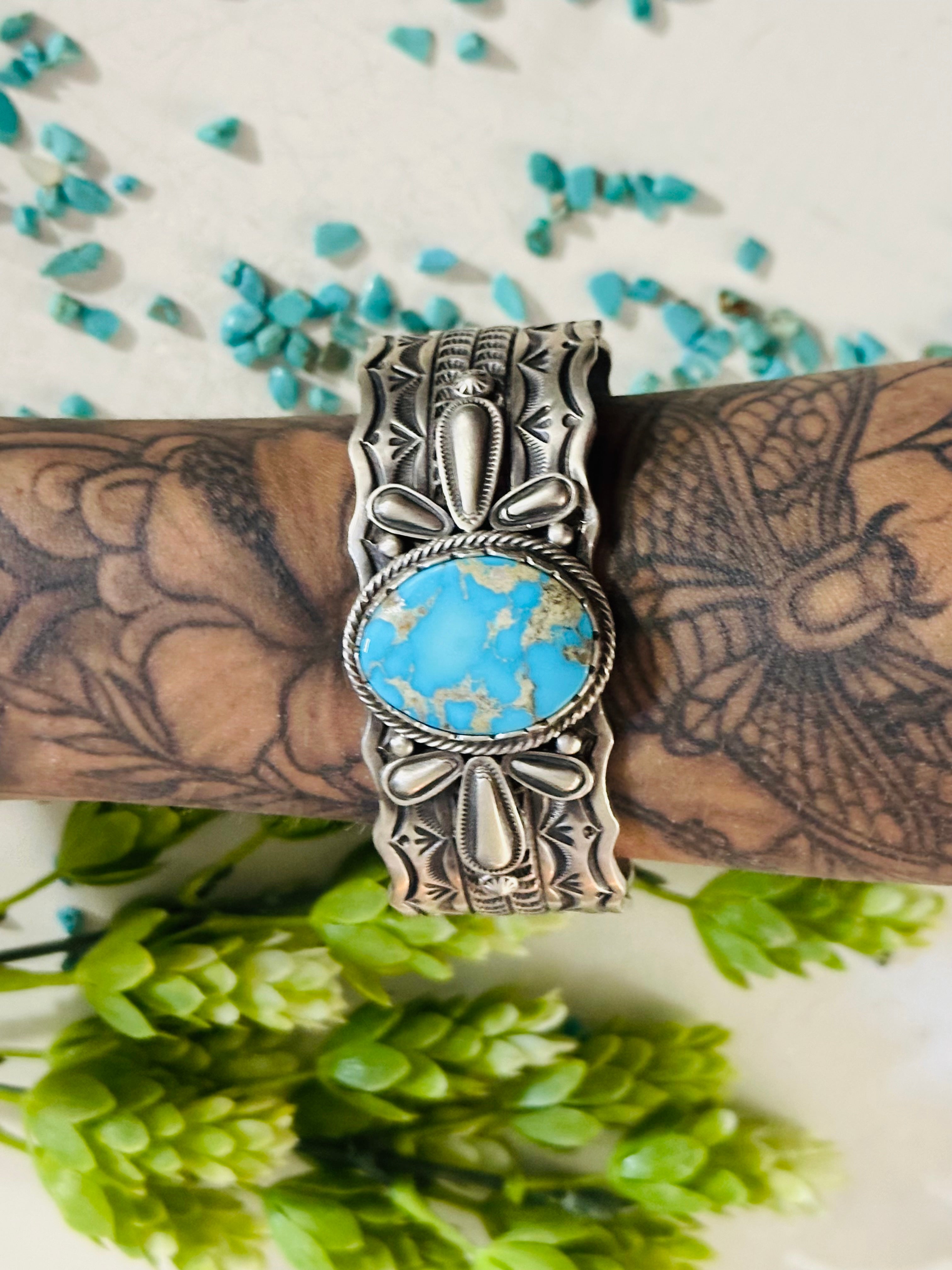 Shelia Tso Valley Blue Turquoise & Sterling Silver Cuff Bracelet