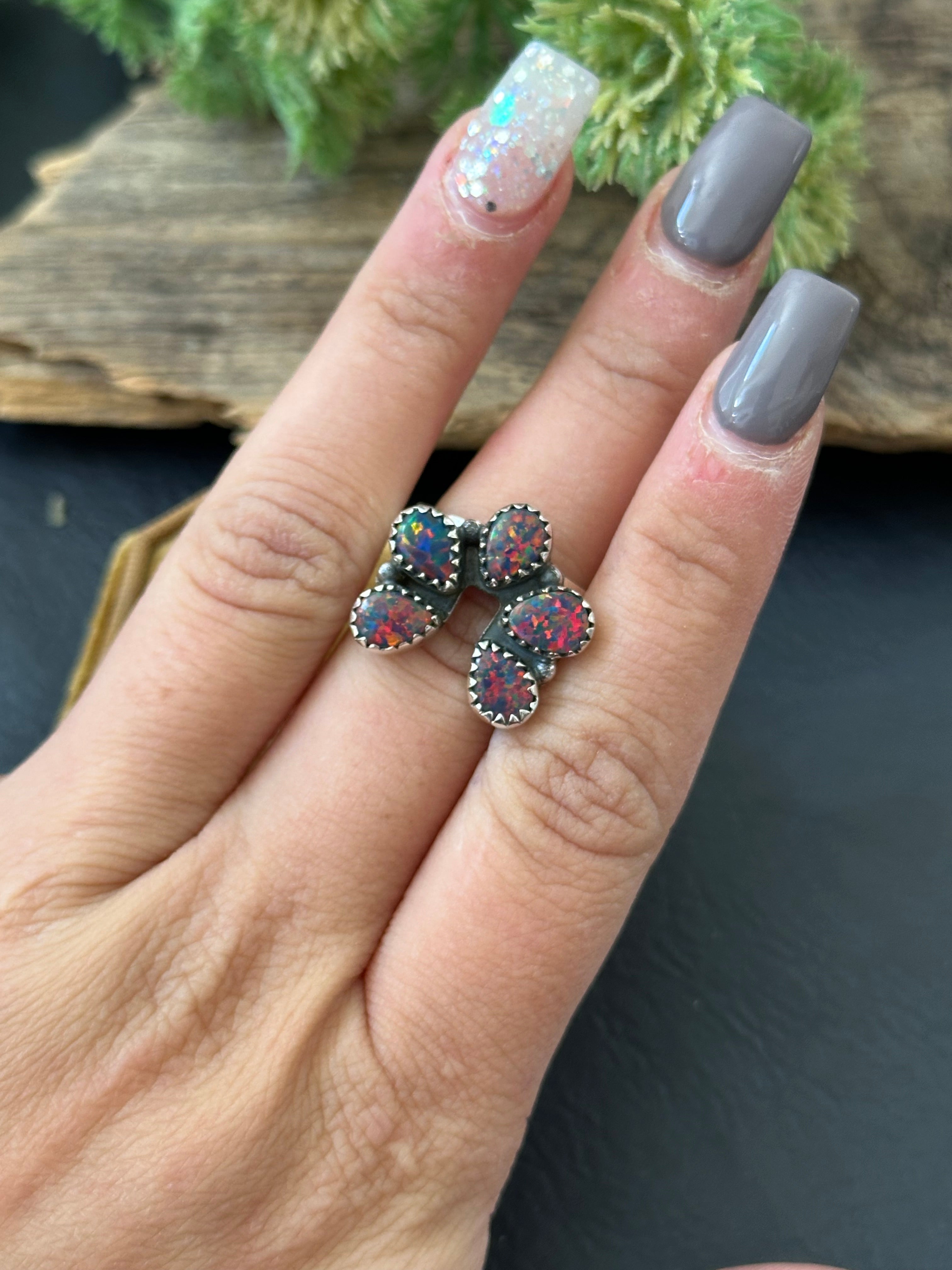 TTD “LUCKY” Purple Opal & Sterling Silver Naja Ring