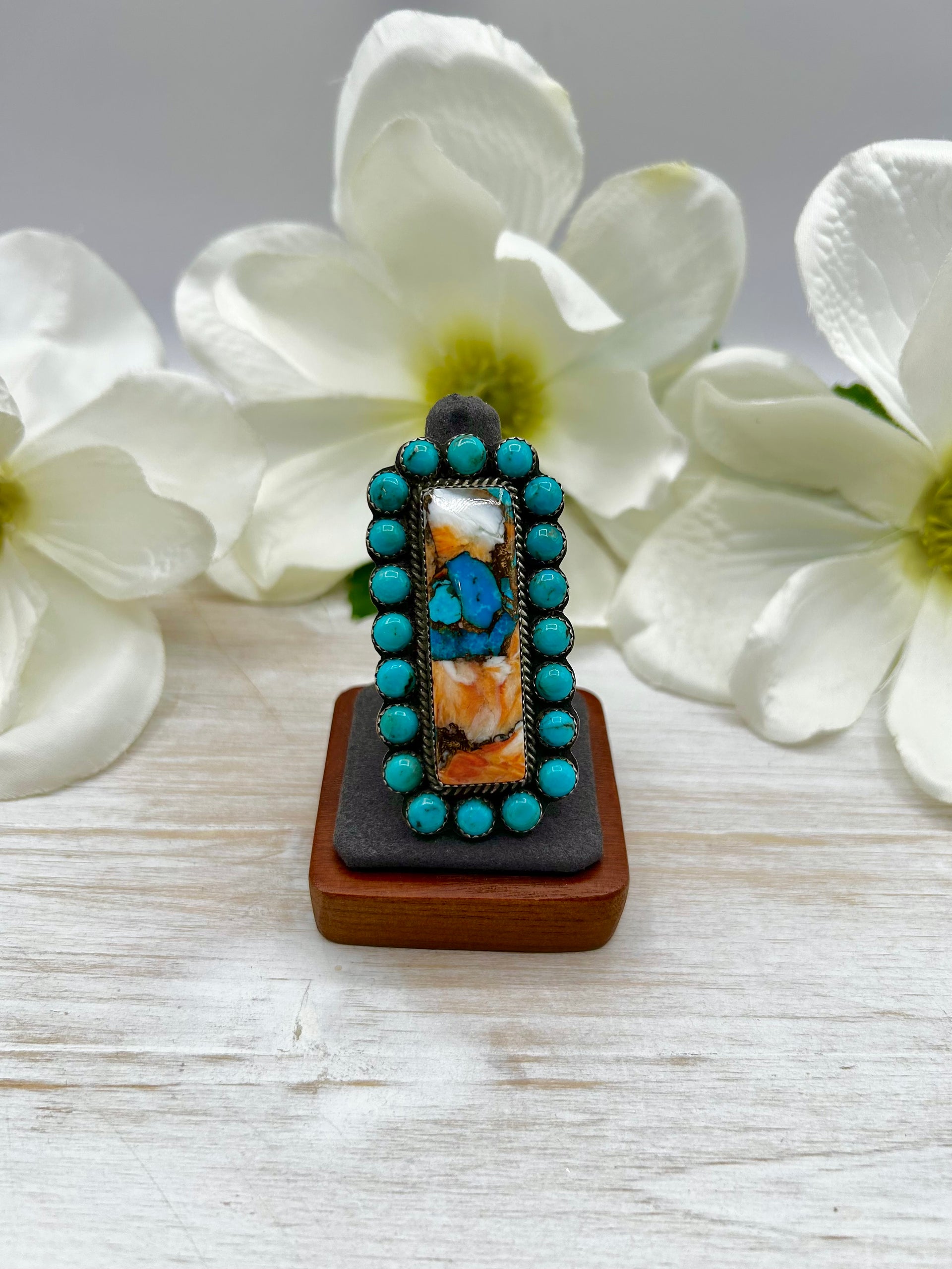 Patrick Yazzie Multi Stone & Sterling Silver Adjustable Ring