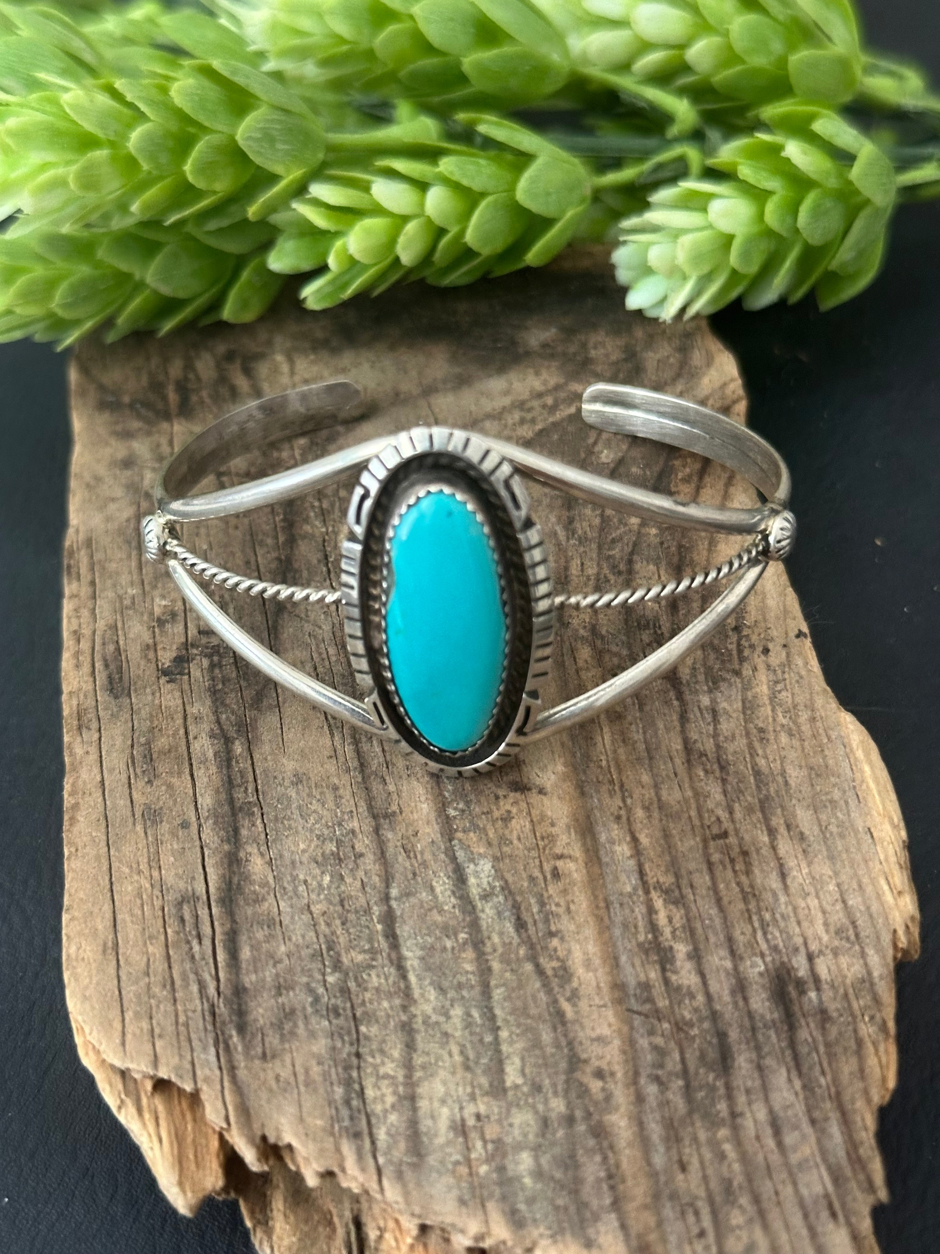 Robert Shakey Kingman Turquoise & Sterling Silver Cuff Bracelet