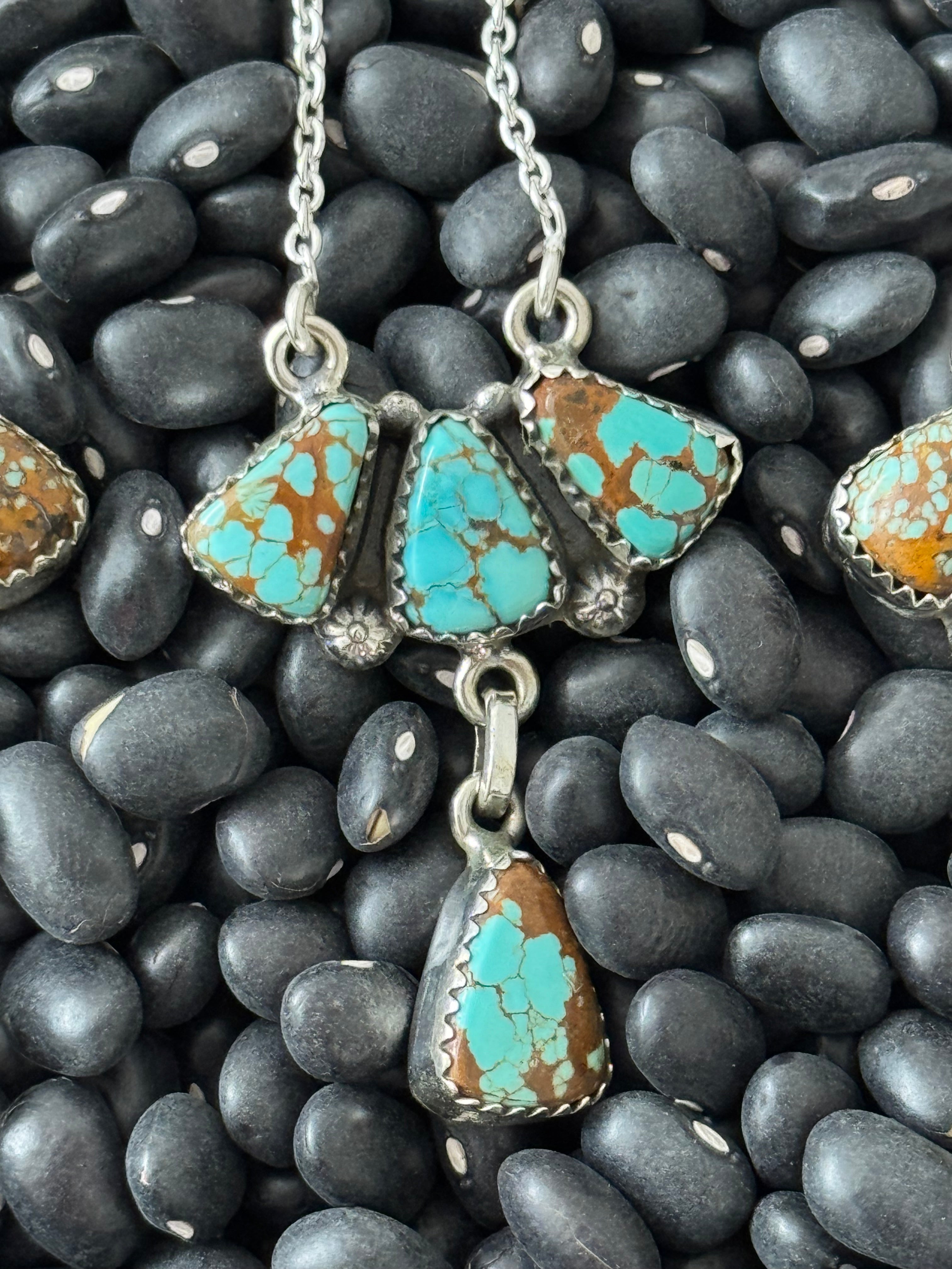 Southwest #8 Turquoise & Sterling Silver Necklace