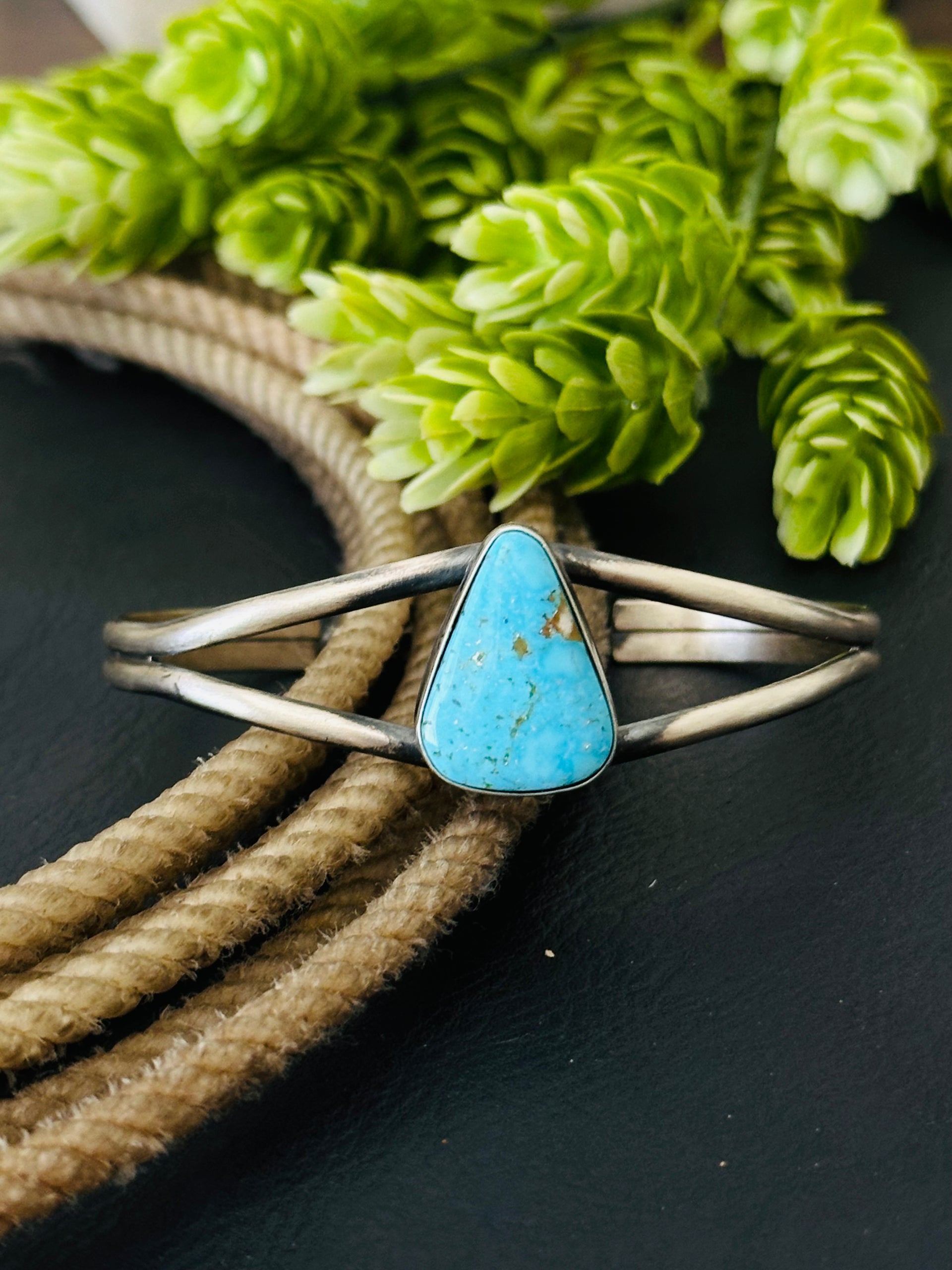 Dave Skeets Kingman Turquoise & Sterling Silver Cuff Bracelet