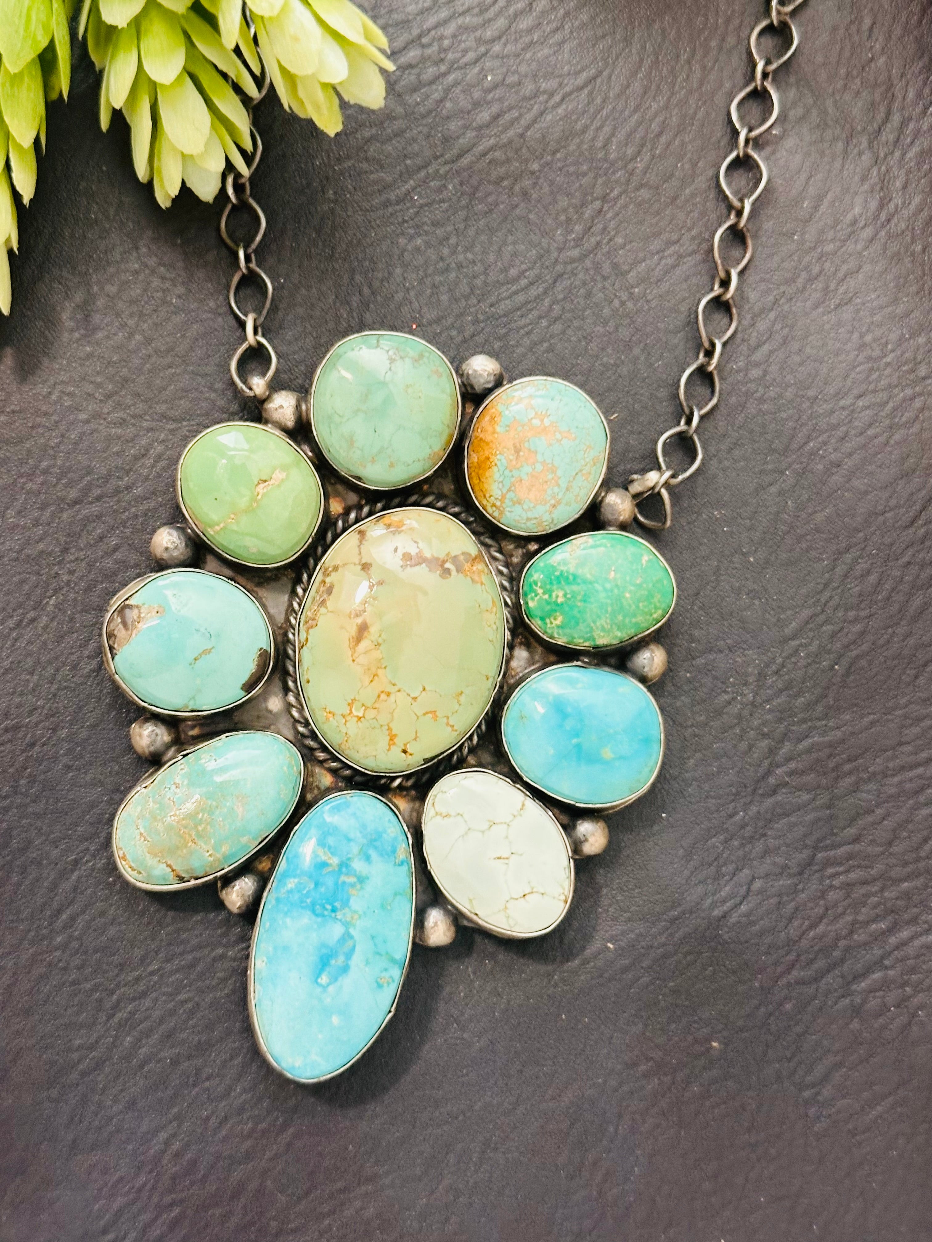 Jeff James Carico Lake Turquoise& Sterling Silver Necklace