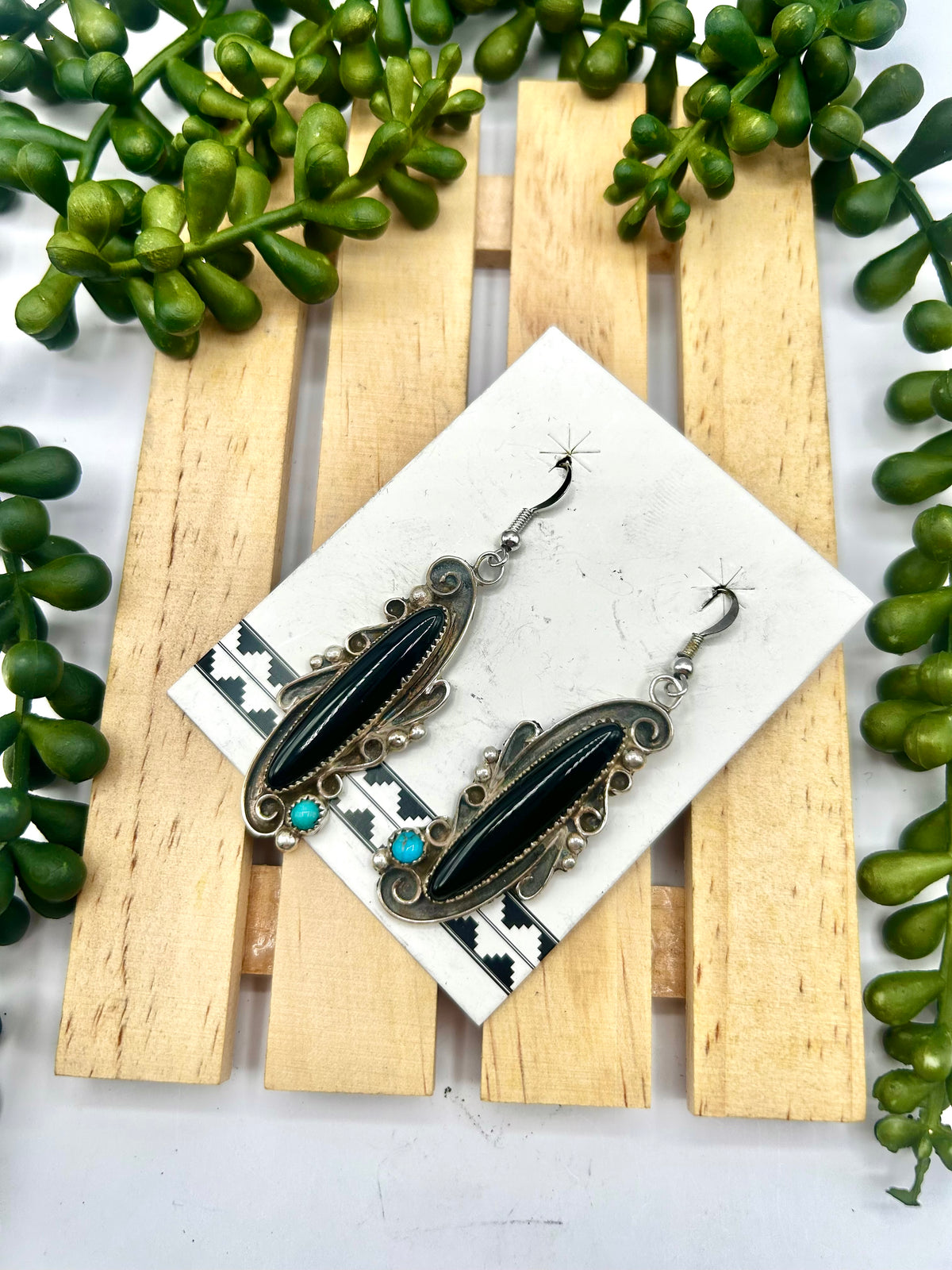 Susan Yazzie Multi Stone & Sterling Silver Hook Earrings