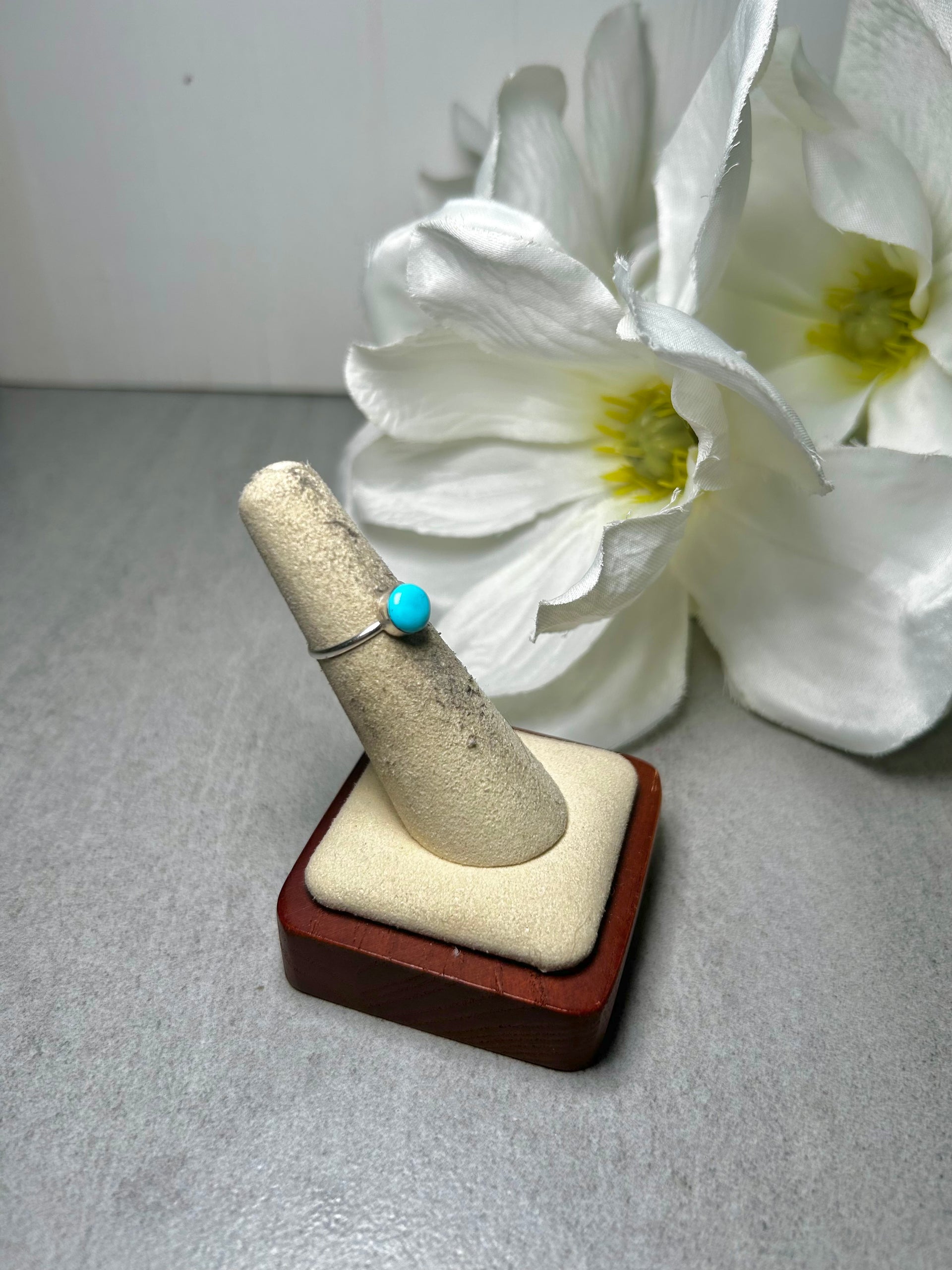 Navajo Made Kingman Turquoise & Sterling Silver  Ring