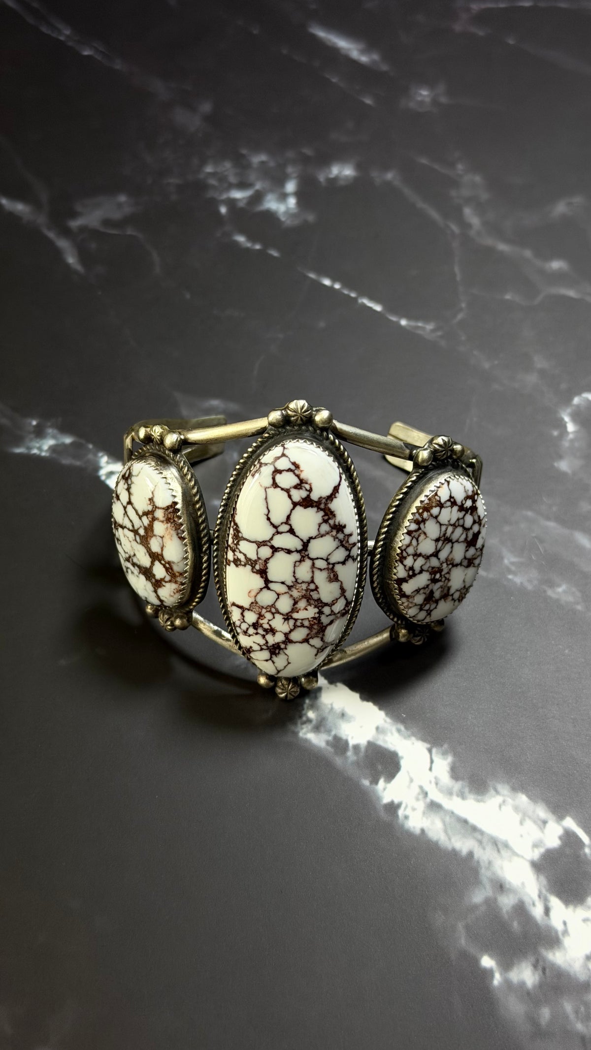 Donovan Nez Wild Horse Variscite & Sterling Silver Cuff Bracelet