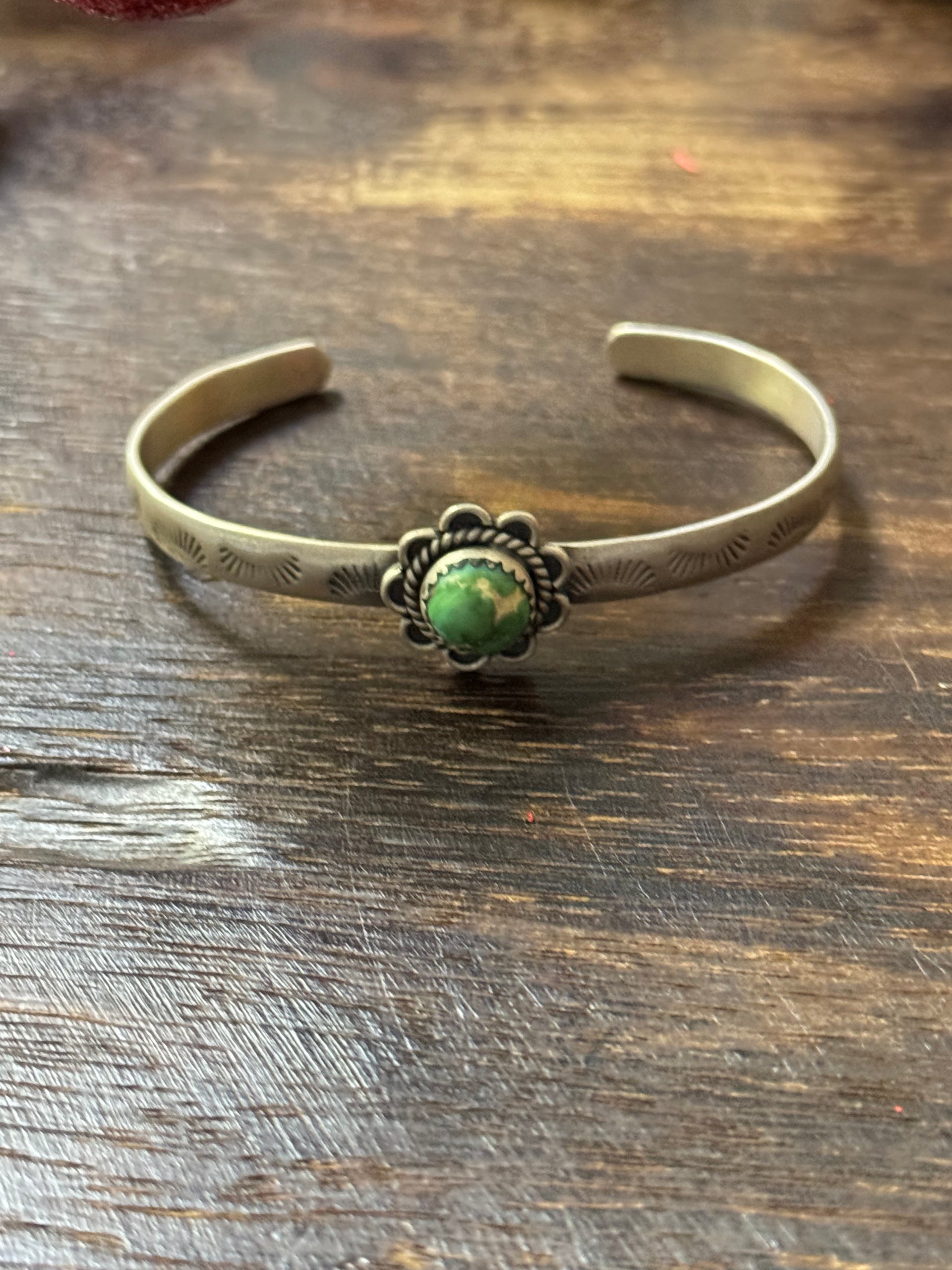 Southwest Sonoran Mountain Turquoise & Sterling Silver Cuff Bracelet