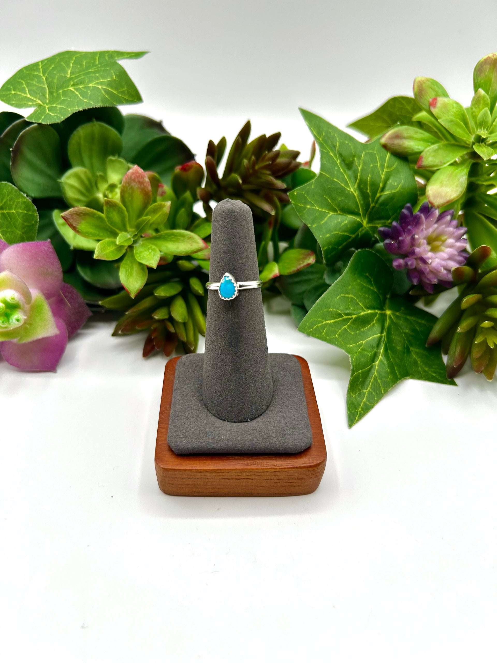 Navajo Made Sleeping Beauty Turquoise & Sterling Silver Ring