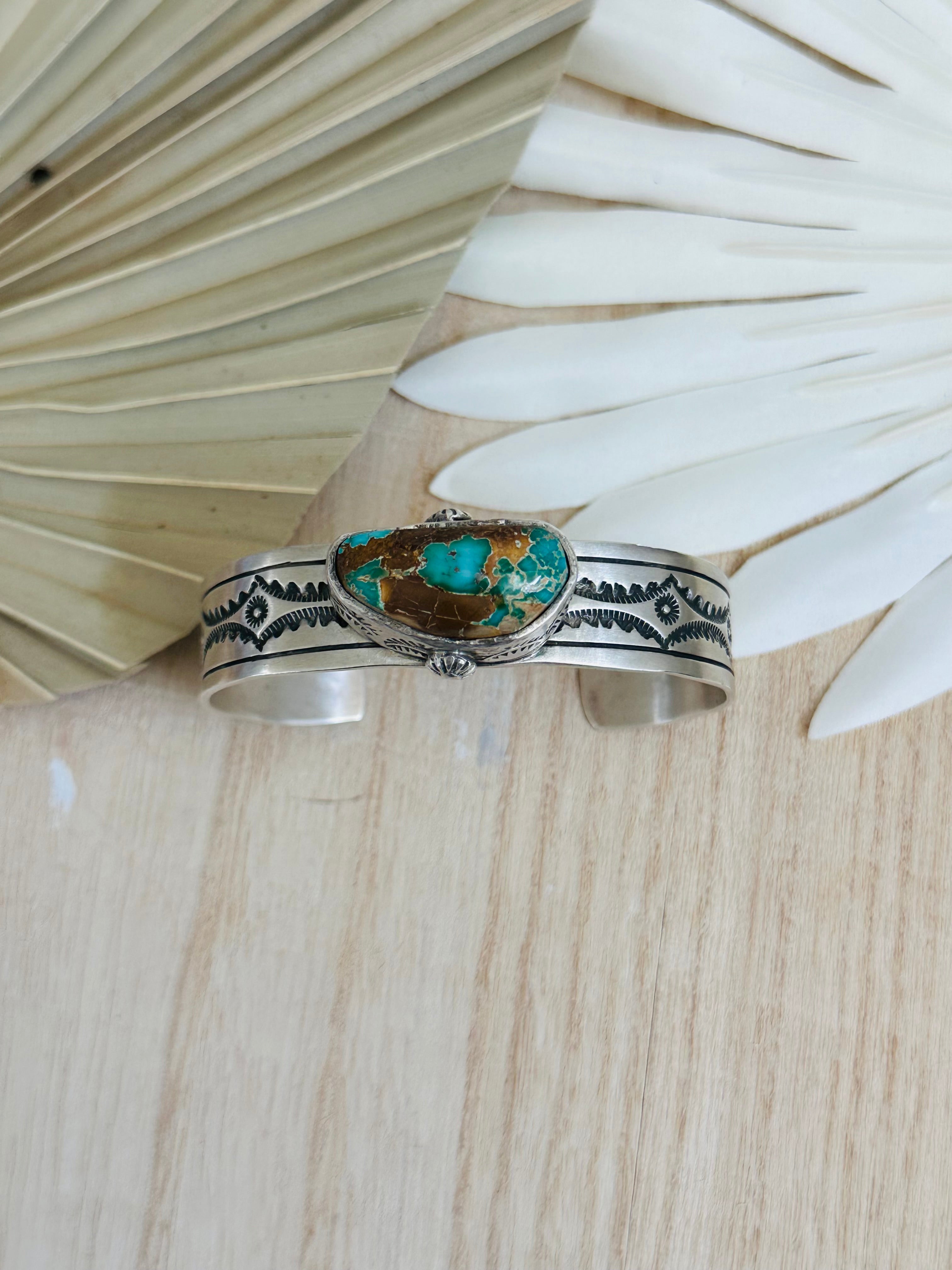 LeRoy James Natural Royston Turquoise & Sterling Silver Cuff Bracelet