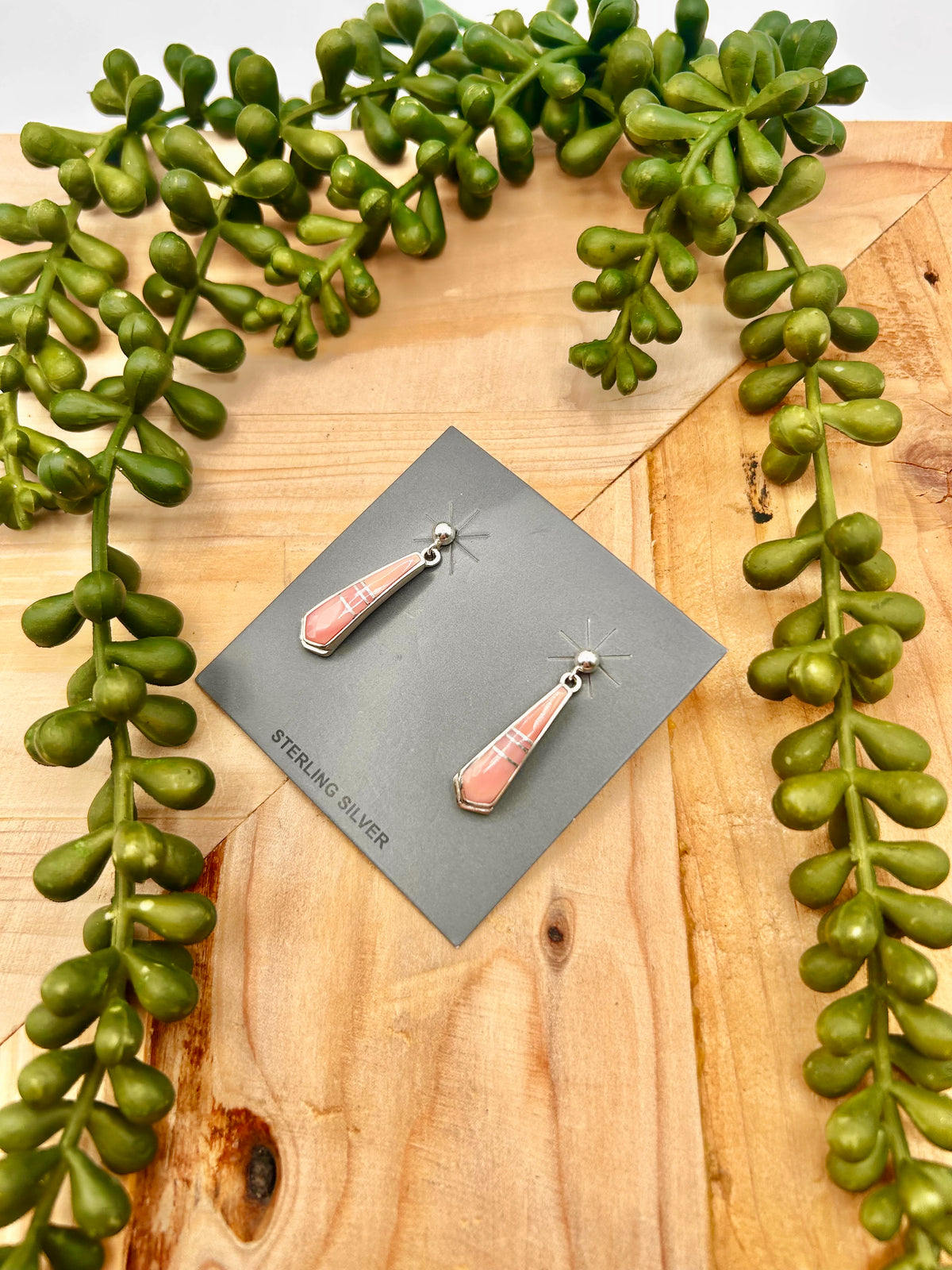 Rick Tolino Pink Conch & Sterling Silver Post Earrings