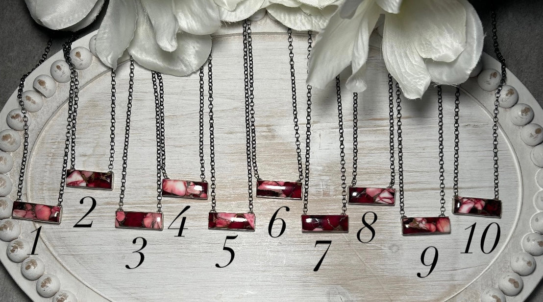 Navajo Made Rose Dahlia & Sterling Silver Necklace