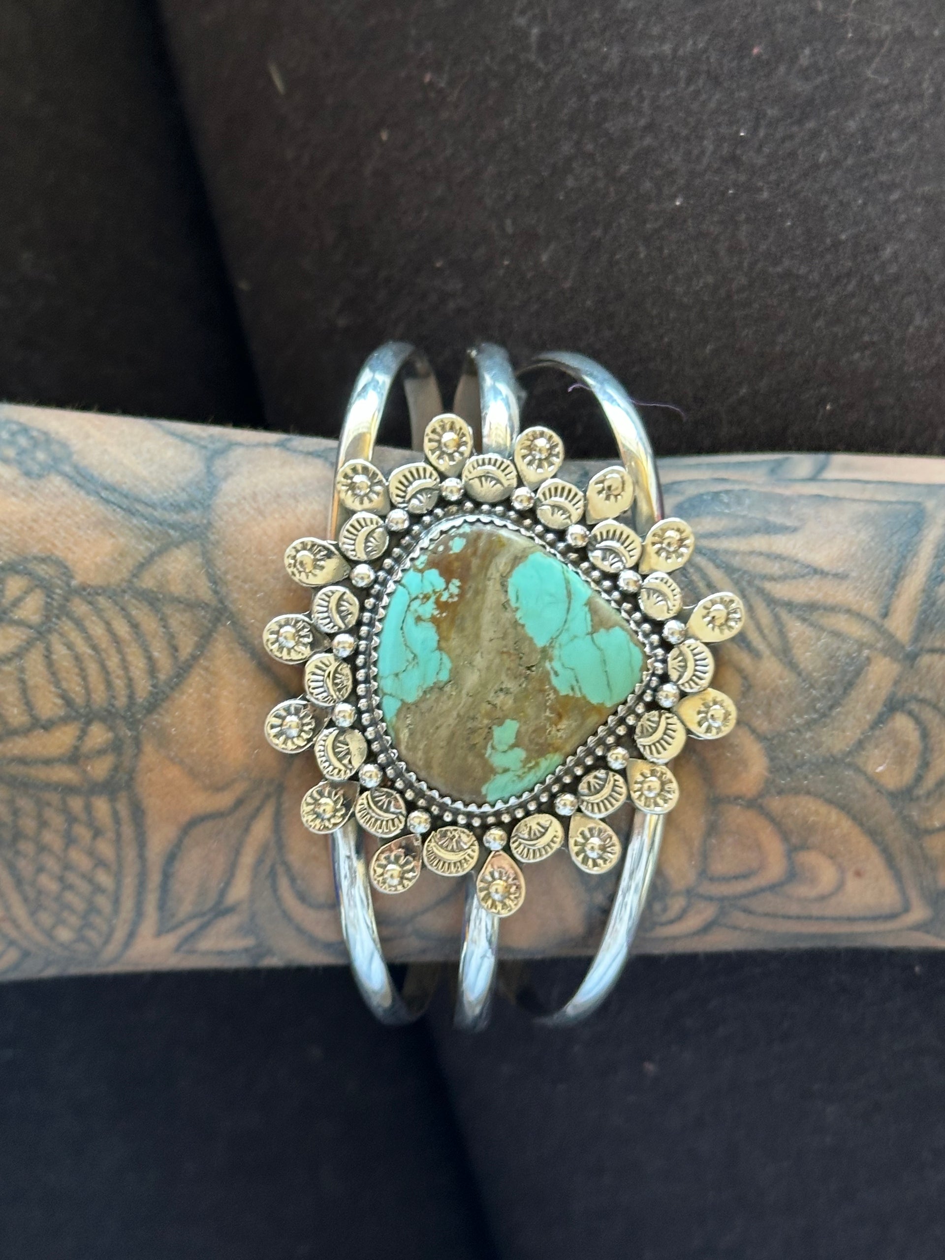 Southwest Made #8 Turquoise & Sterling Silver Cuff Bracelet