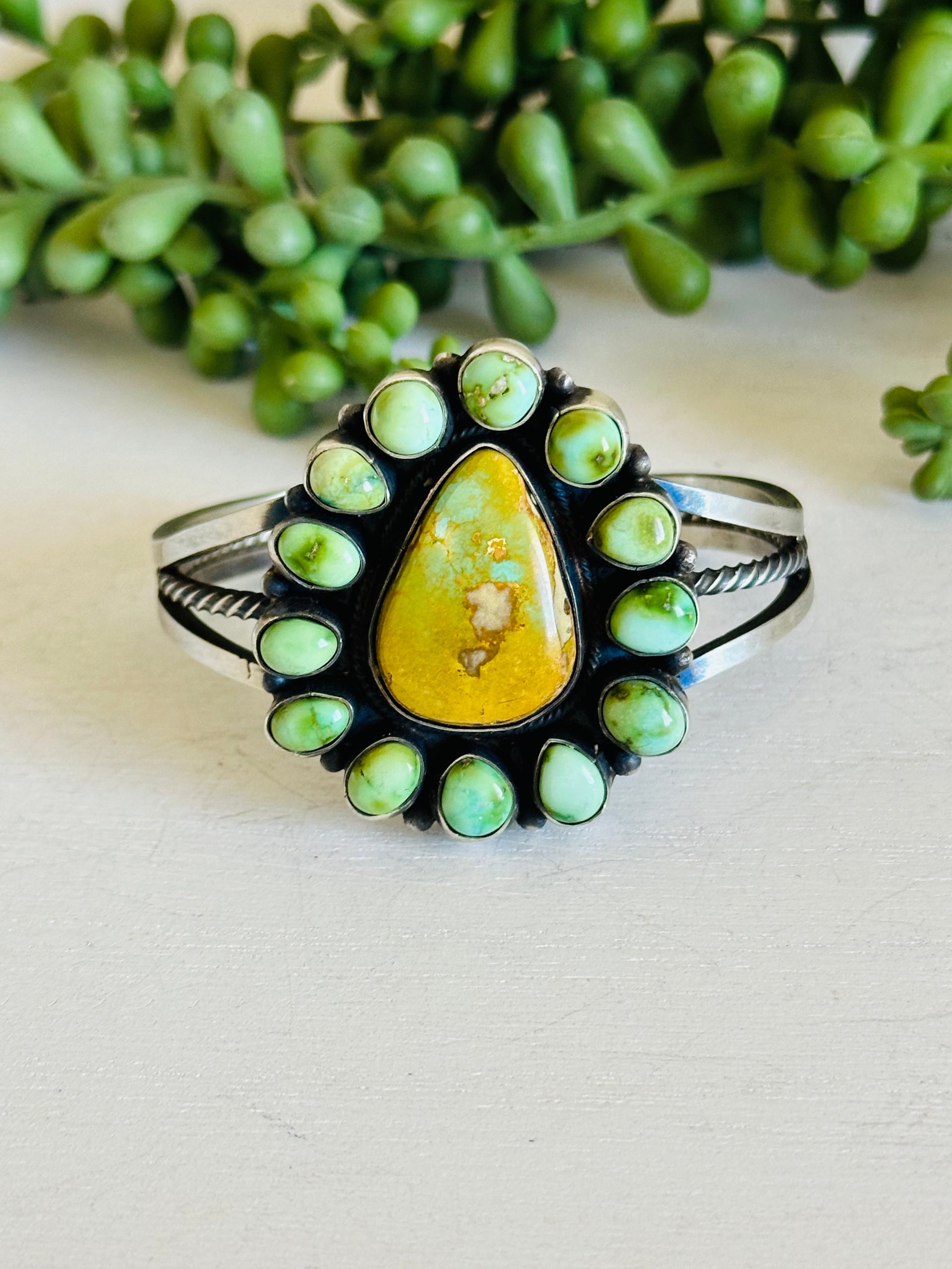 Shelia Becenti Multi Turquoise & Sterling Silver Cuff Bracelet